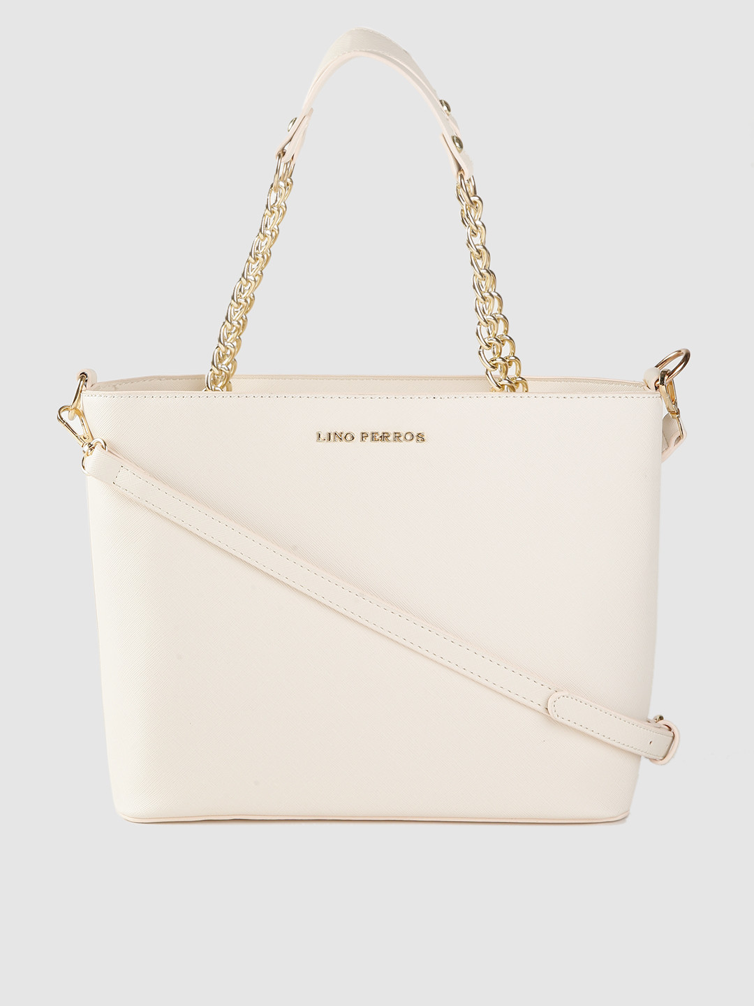 

Lino Perros Off-White Solid Handheld Bag