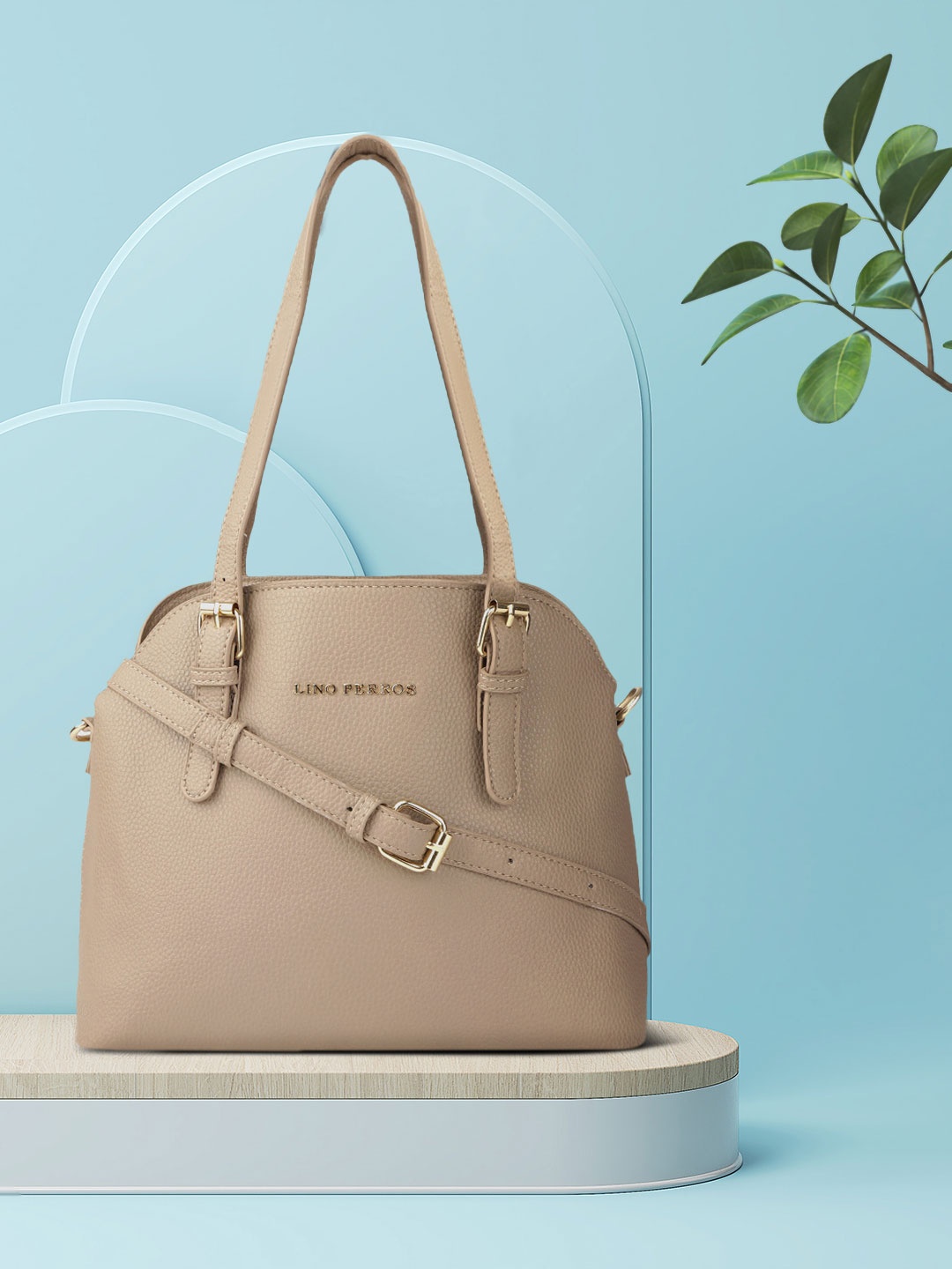 

Lino Perros Beige Solid Shoulder Bag
