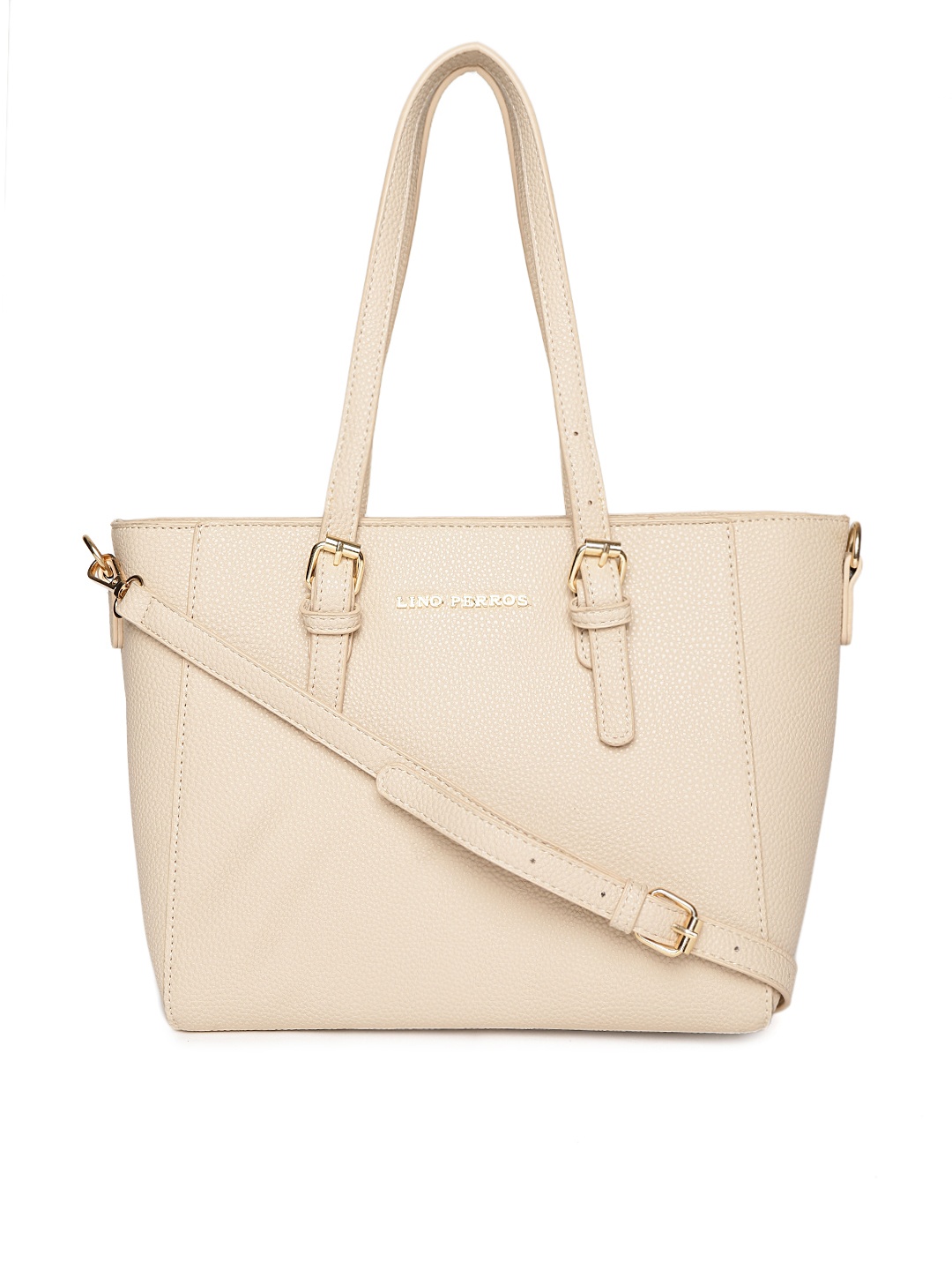 

Lino Perros Beige Solid Handheld Bag