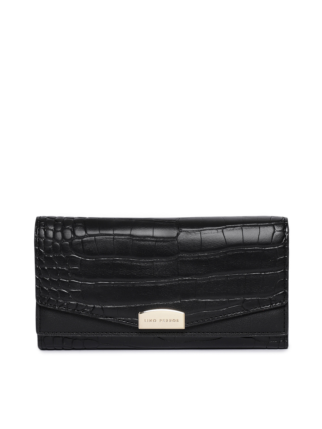 

Lino Perros Women Black Solid Three Fold Wallet