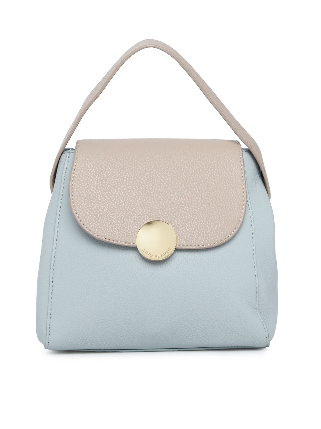 

Lino Perros Beige & Blue Colourblocked Handheld Bag