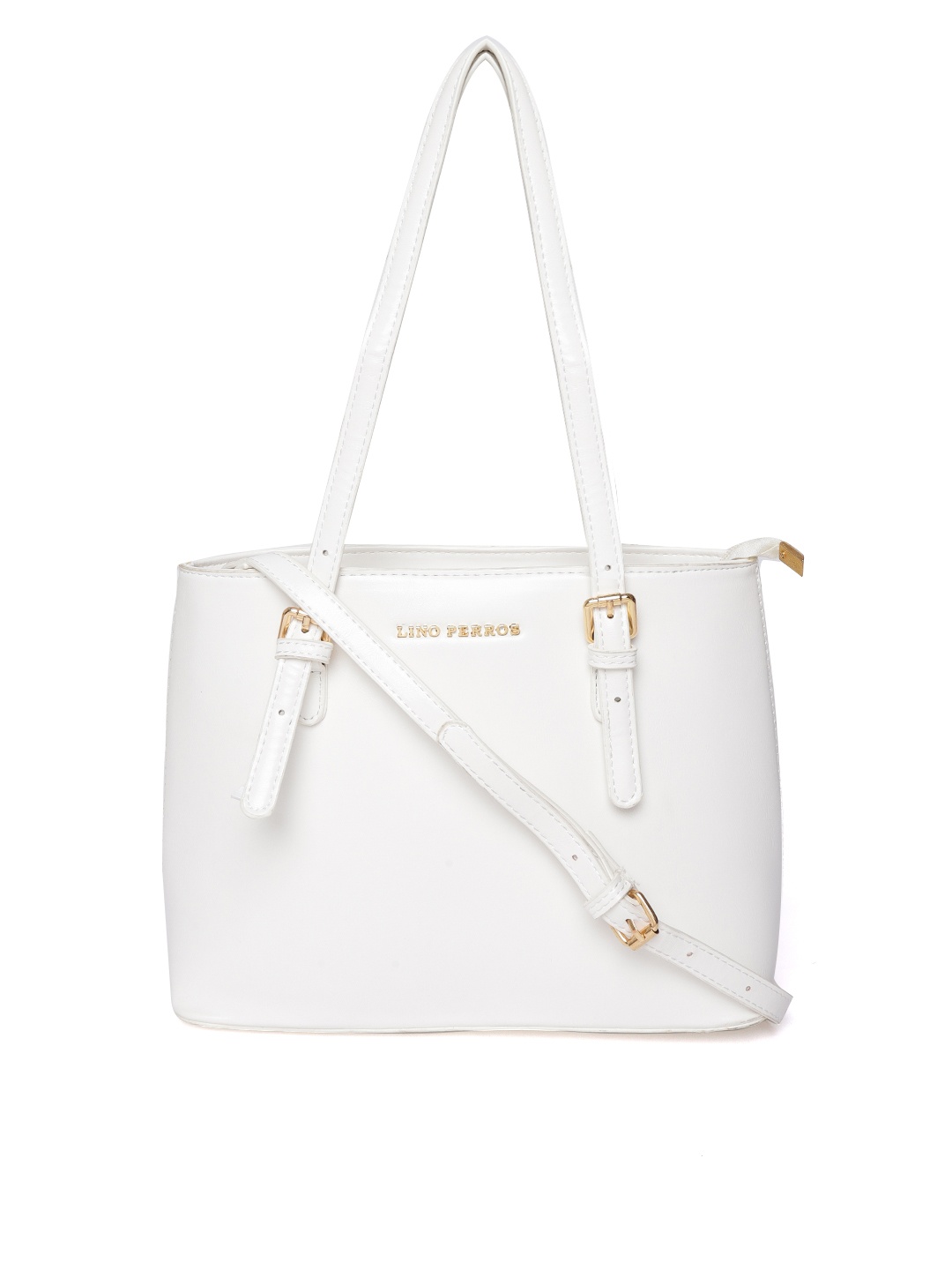 

Lino Perros White Solid Shoulder Bag with Detachable Sling Strap
