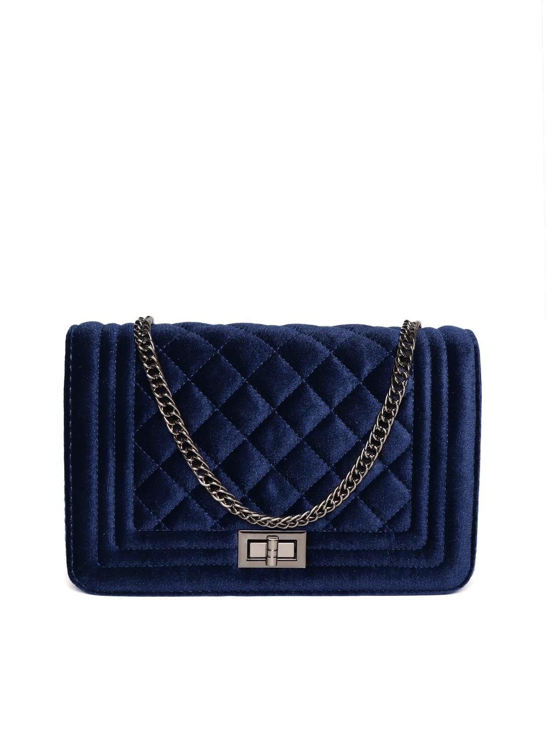 

Lino Perros Navy Blue Quilted Sling Bag