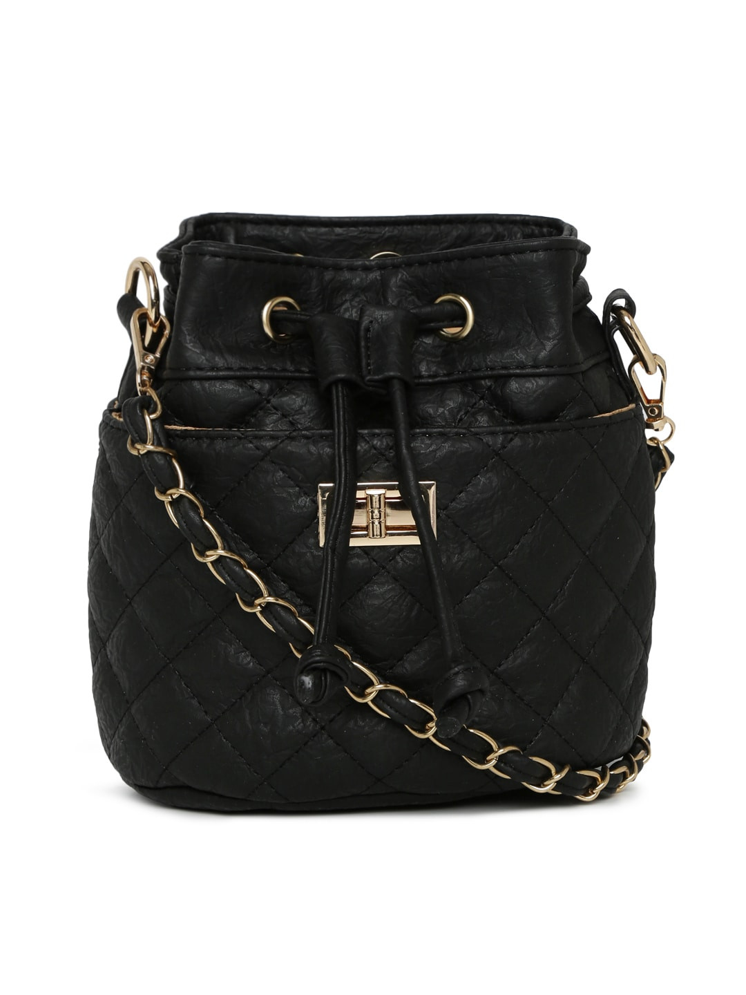 

Lino Perros Black Quilted Detail Sling Bag