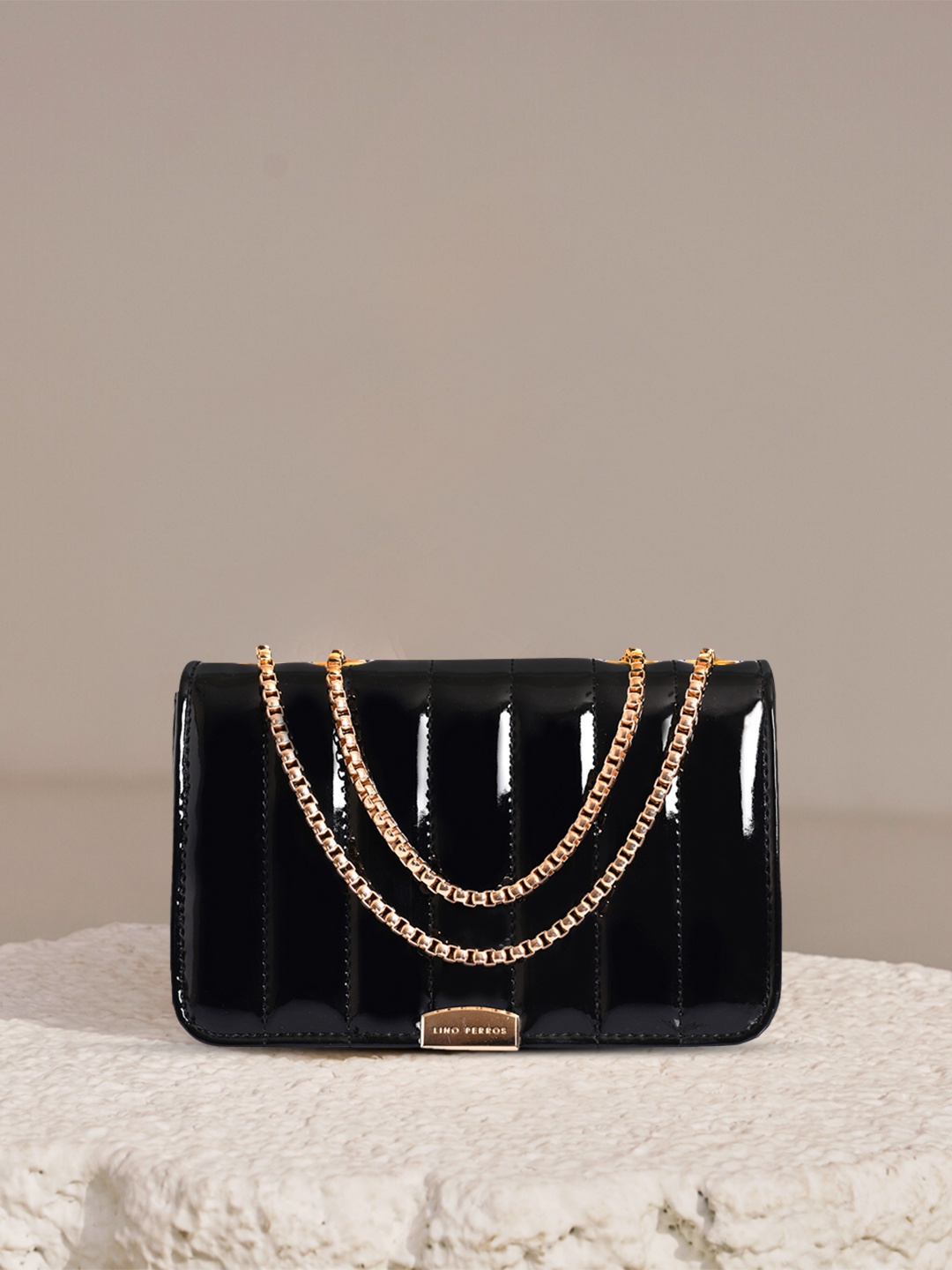 

Lino Perros Black Quilted Shoulder Bag