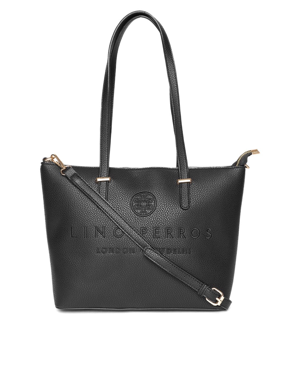 

Lino Perros Black Embroidered Shoulder Bag