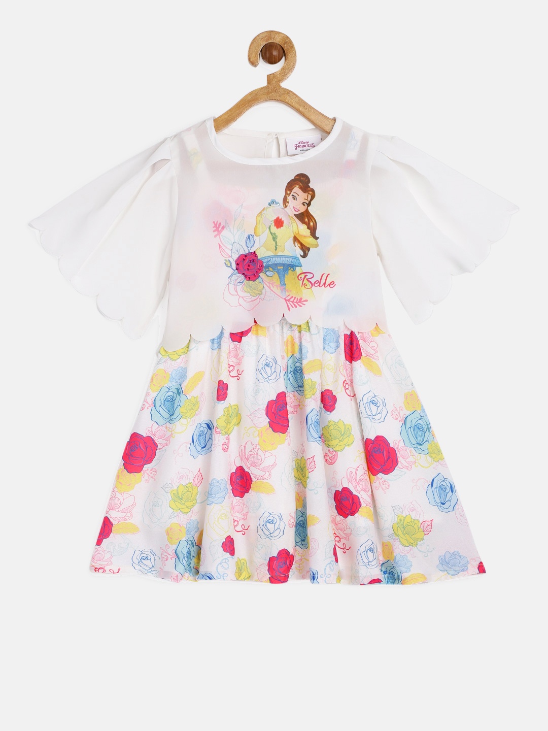 

Peppermint Girls Off-White Printed Fit and Flare Dress with Top