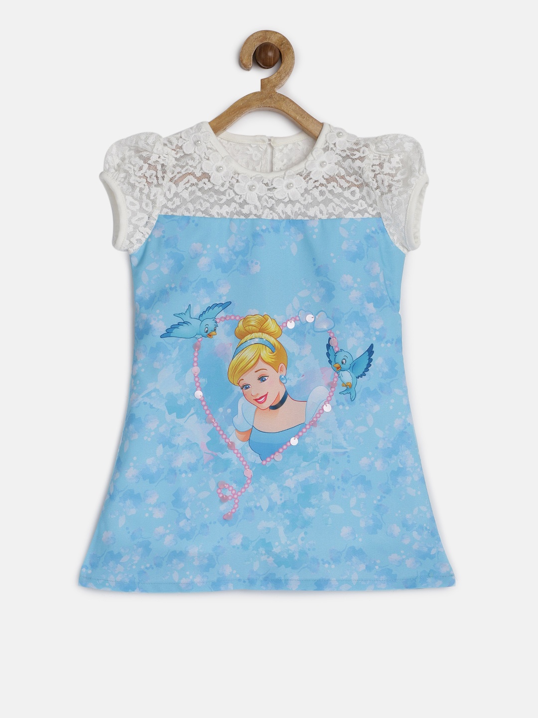 

Peppermint Girls Blue DISNEY Printed A-Line Dress