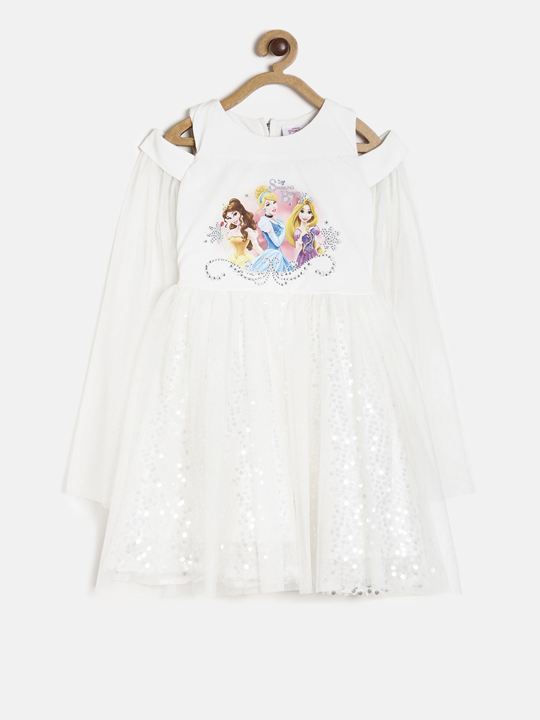 

Peppermint Girls Off-White Printed Fit and Flare Dress