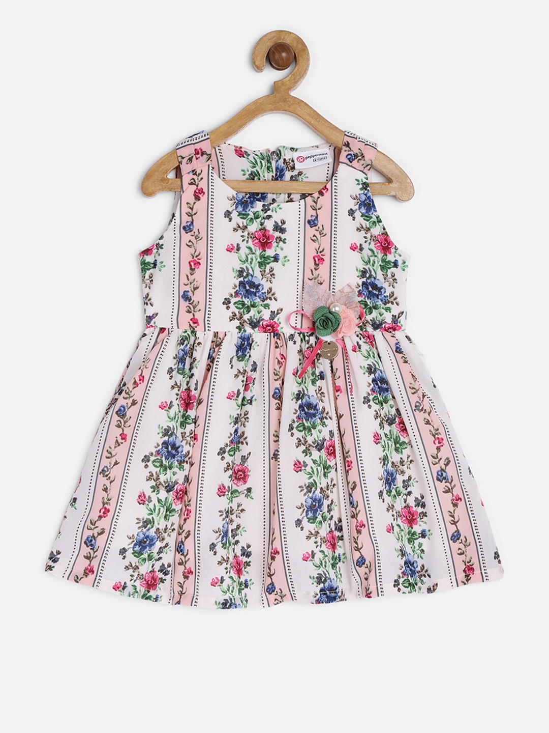 

Peppermint Girls Multicoloured Printed Fit and Flare Dress, Multi