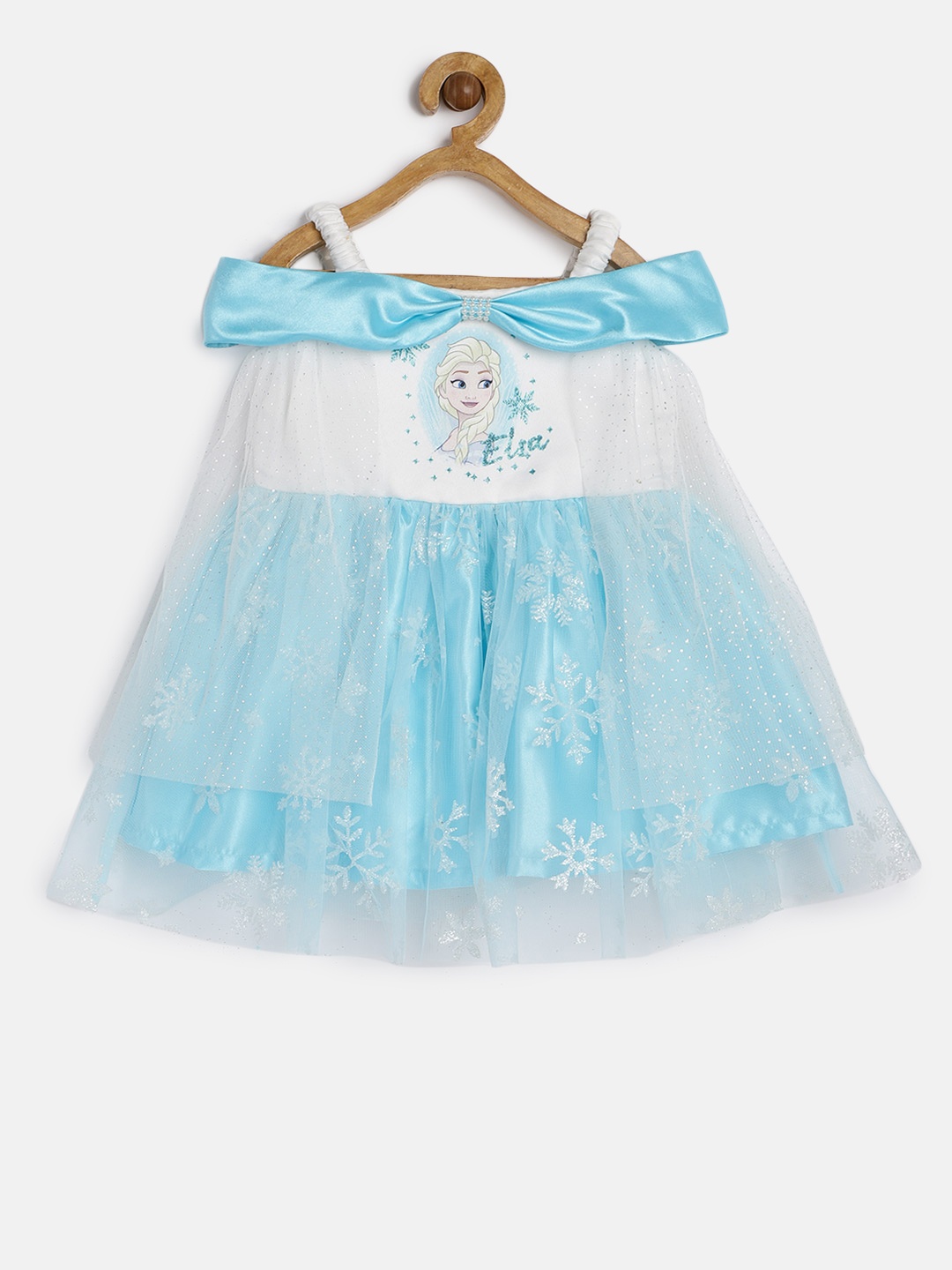 

Peppermint Girls Blue Printed Fit and Flare Dress
