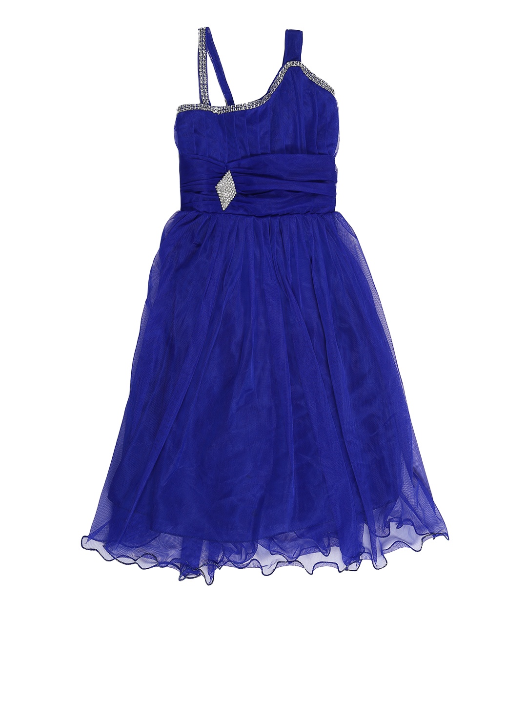 

Kidling Girls Blue Solid Fit and Flare Dress