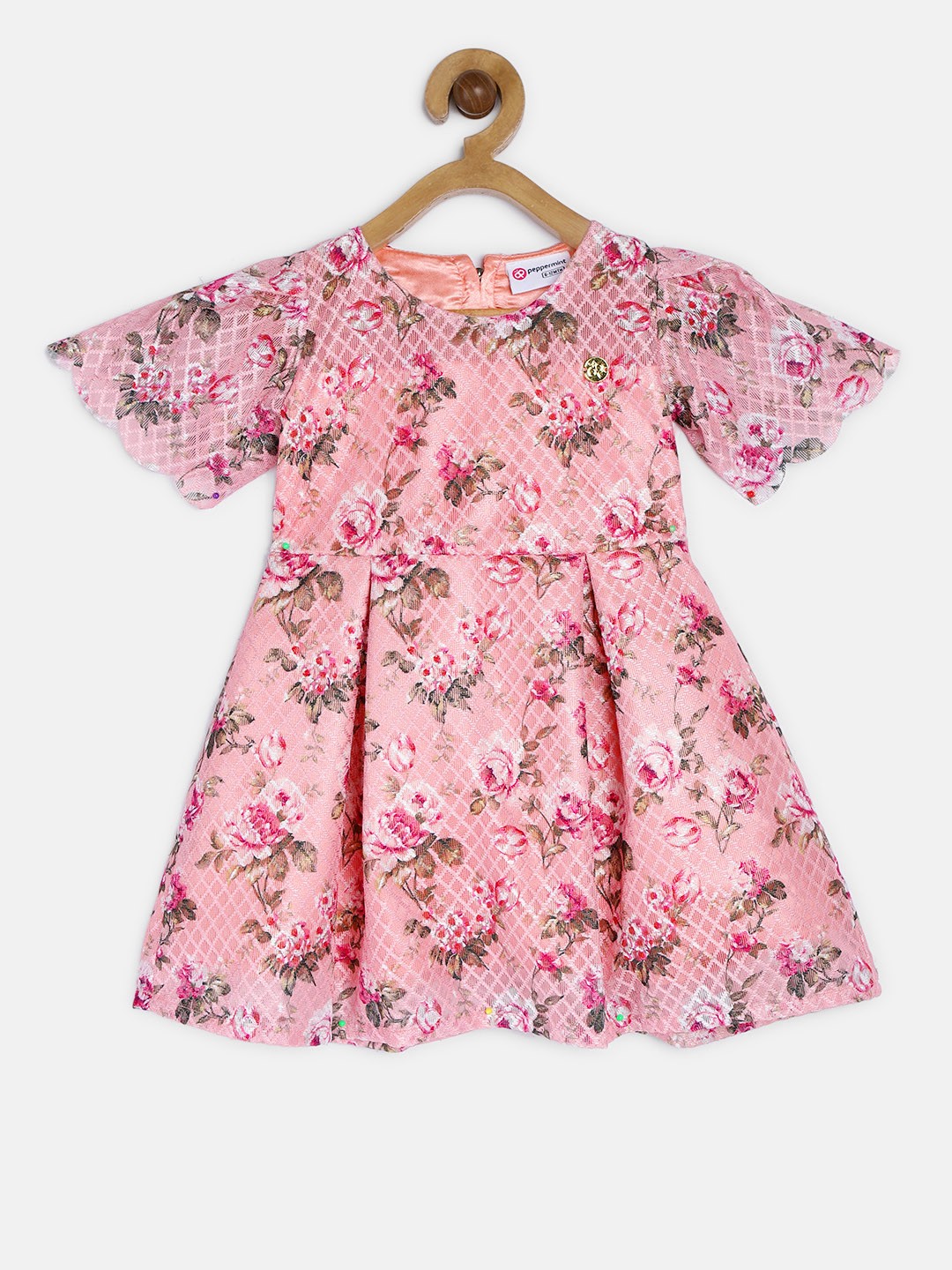 

Peppermint Girls Multicoloured Printed Fit and Flare Dress, Multi