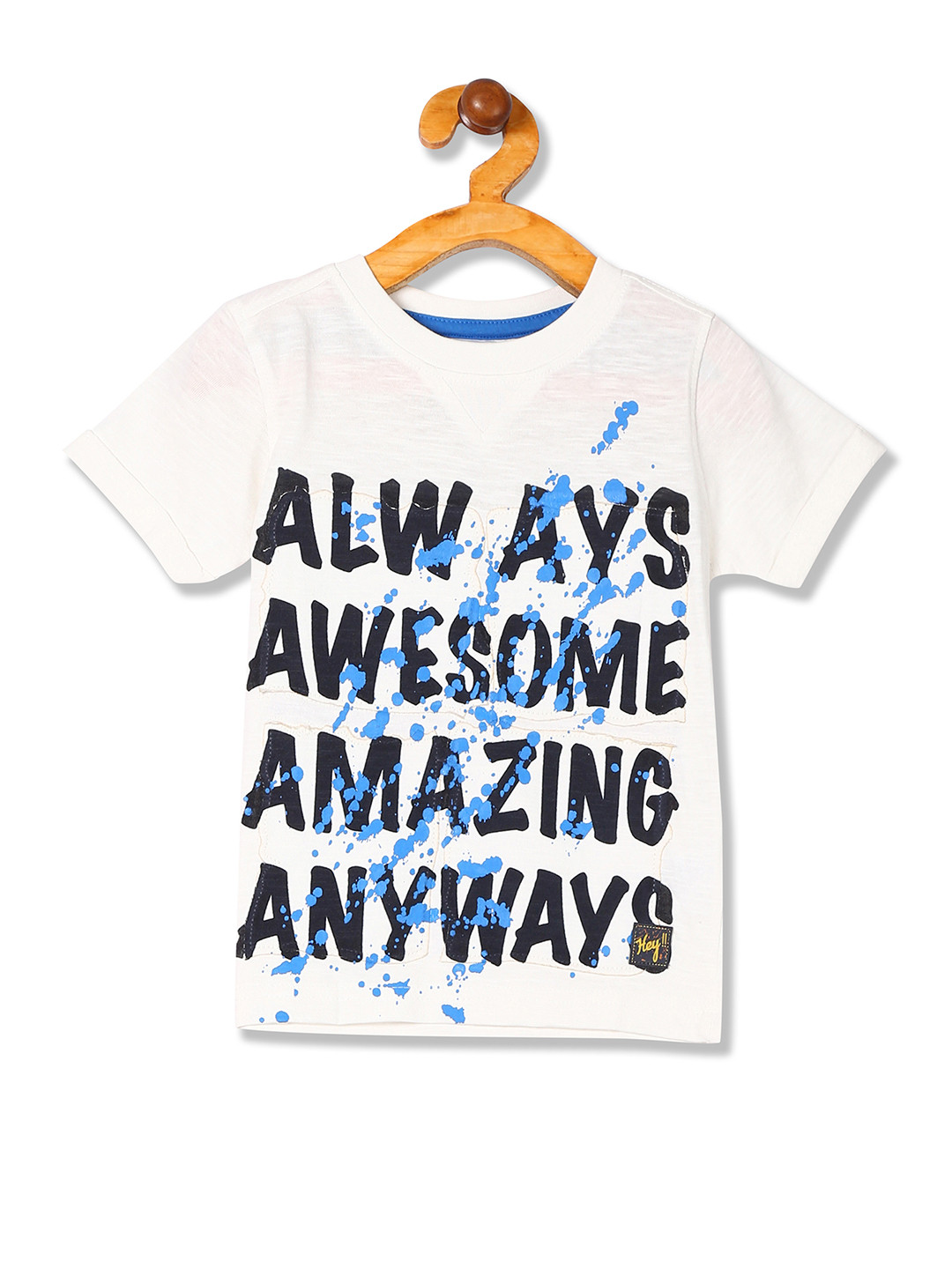 

Cherokee Boys White Printed Round Neck Pure Cotton T-shirt