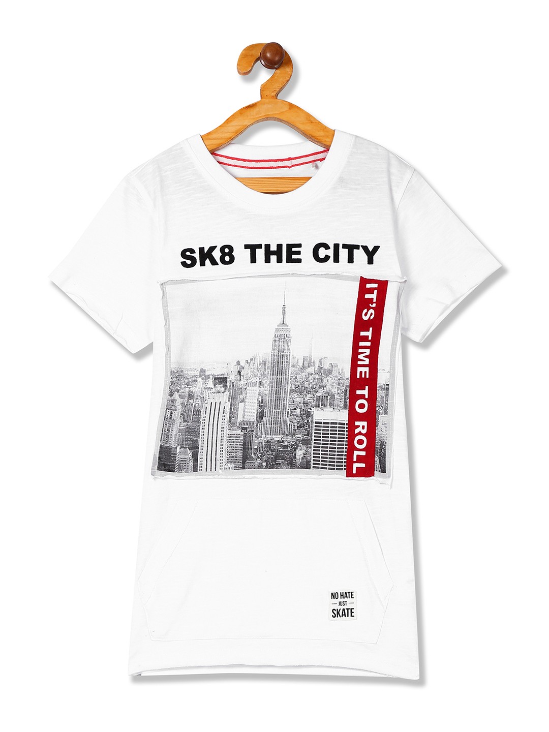 

Cherokee Boys White Printed Round Neck Pure Cotton T-shirt