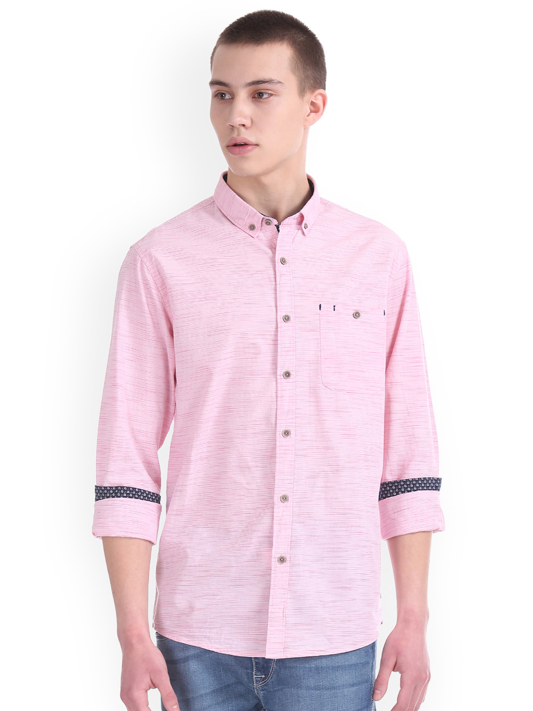 

Cherokee Men Pink Regular Fit Solid Casual Shirt