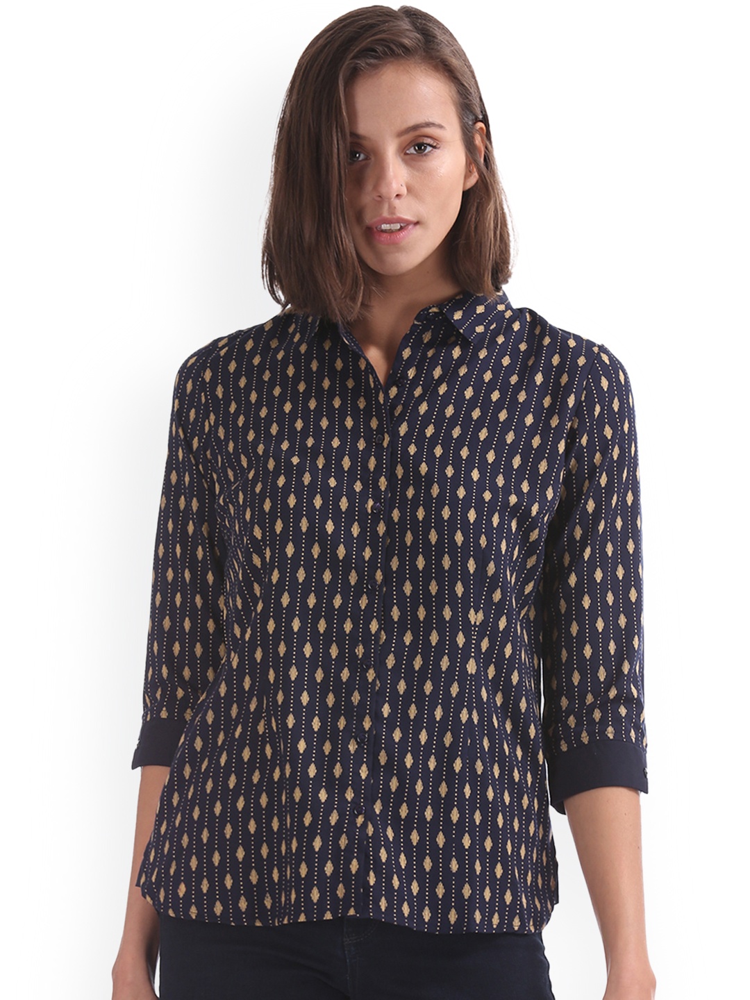 

Cherokee Women Blue Regular Fit Printed Casual Shirt