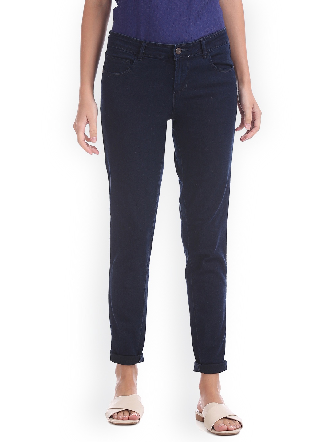

Cherokee Women Navy Blue Skinny Fit Mid-Rise Clean Look Stretchable Jeans