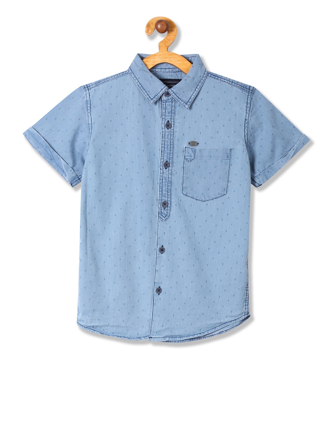 

Cherokee Boys Blue Regular Fit Self Design Casual Shirt