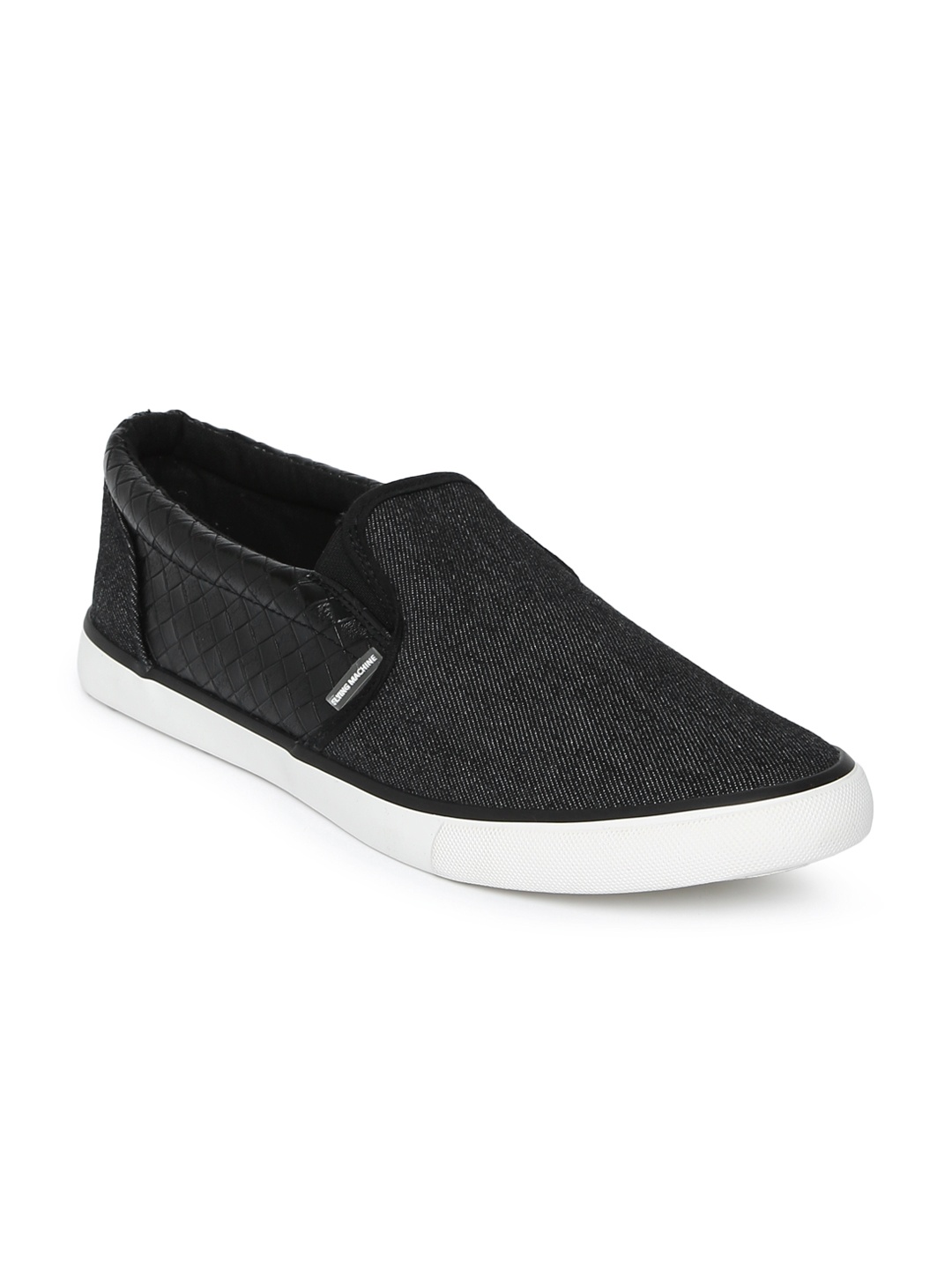 

Flying Machine Men Black Slip-On Sneakers
