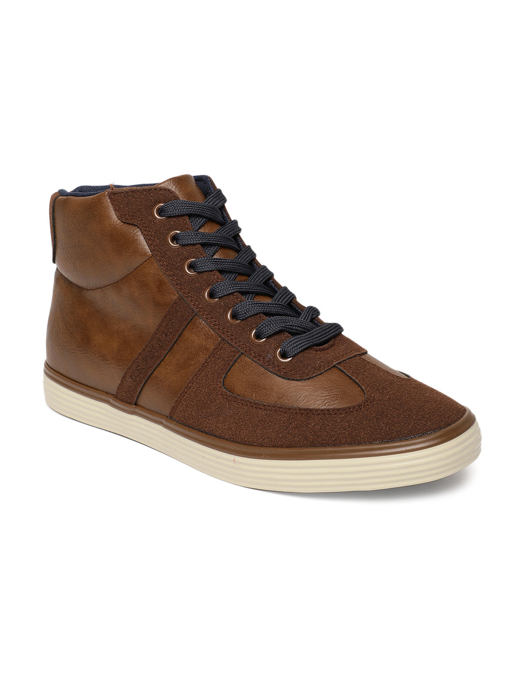 

U.S. Polo Assn. Men Tan Brown JULIUS Solid Mid-Top Sneakers