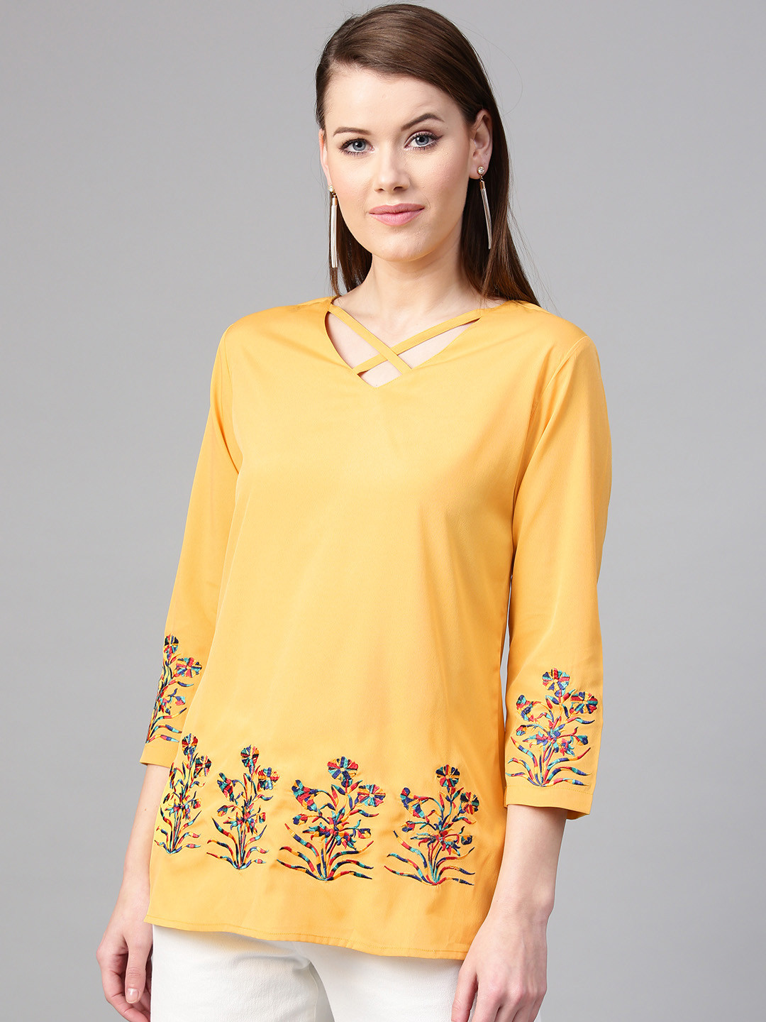 

RARE ROOTS Yellow Solid Tunic