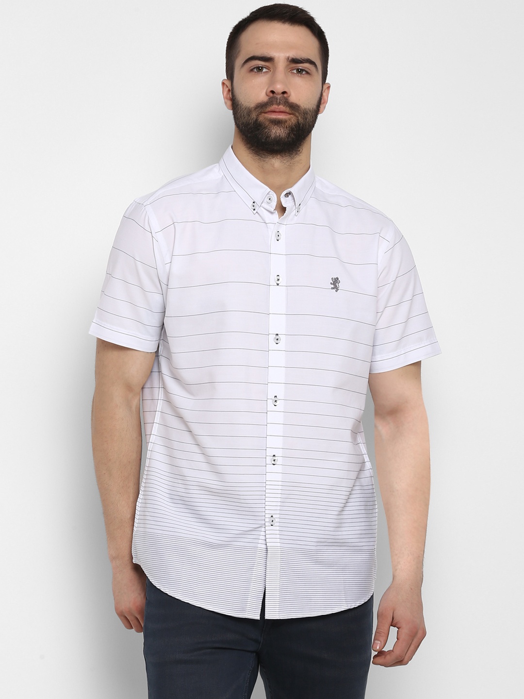 

Red Tape Men White Regular Fit Striped Casual Shirt