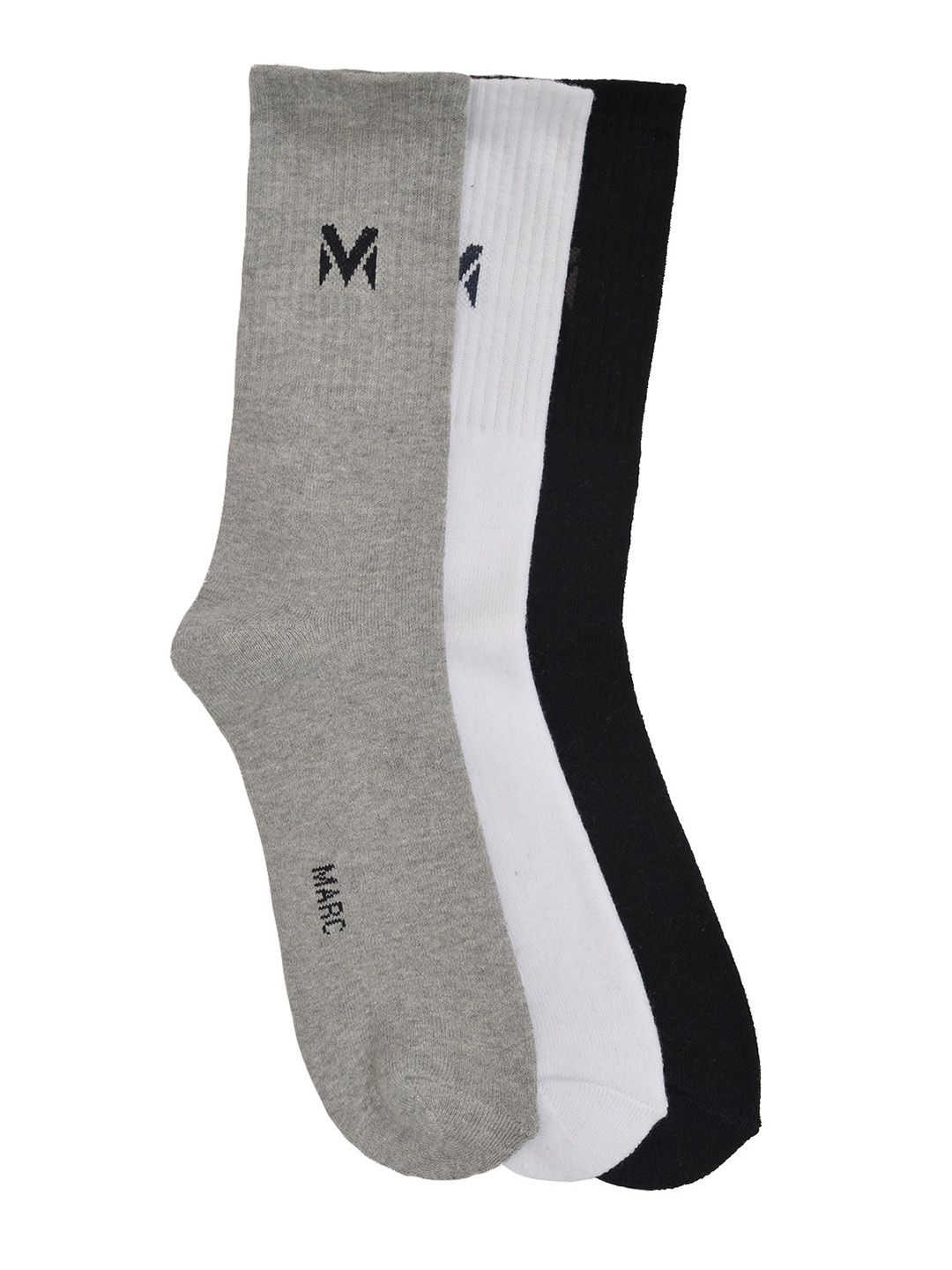 

MARC Men Pack of 3 Multicoloured Solid Calf-Length Socks, Multi