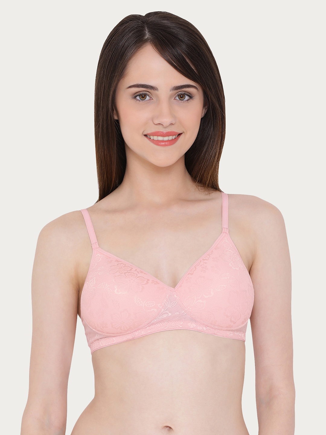 

Clovia Pink Solid Non-Wired Lightly Padded Everyday Bra BR1479Y2240C