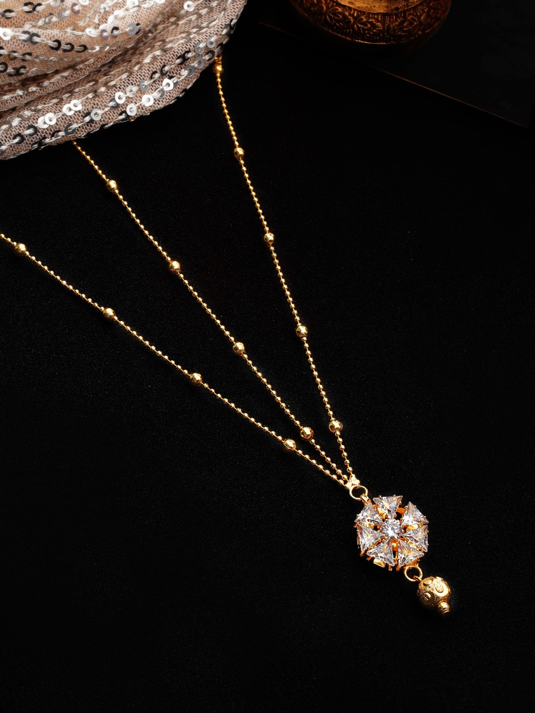 

Rubans Gold Plated CZ Studded Embellished Maatha Patti