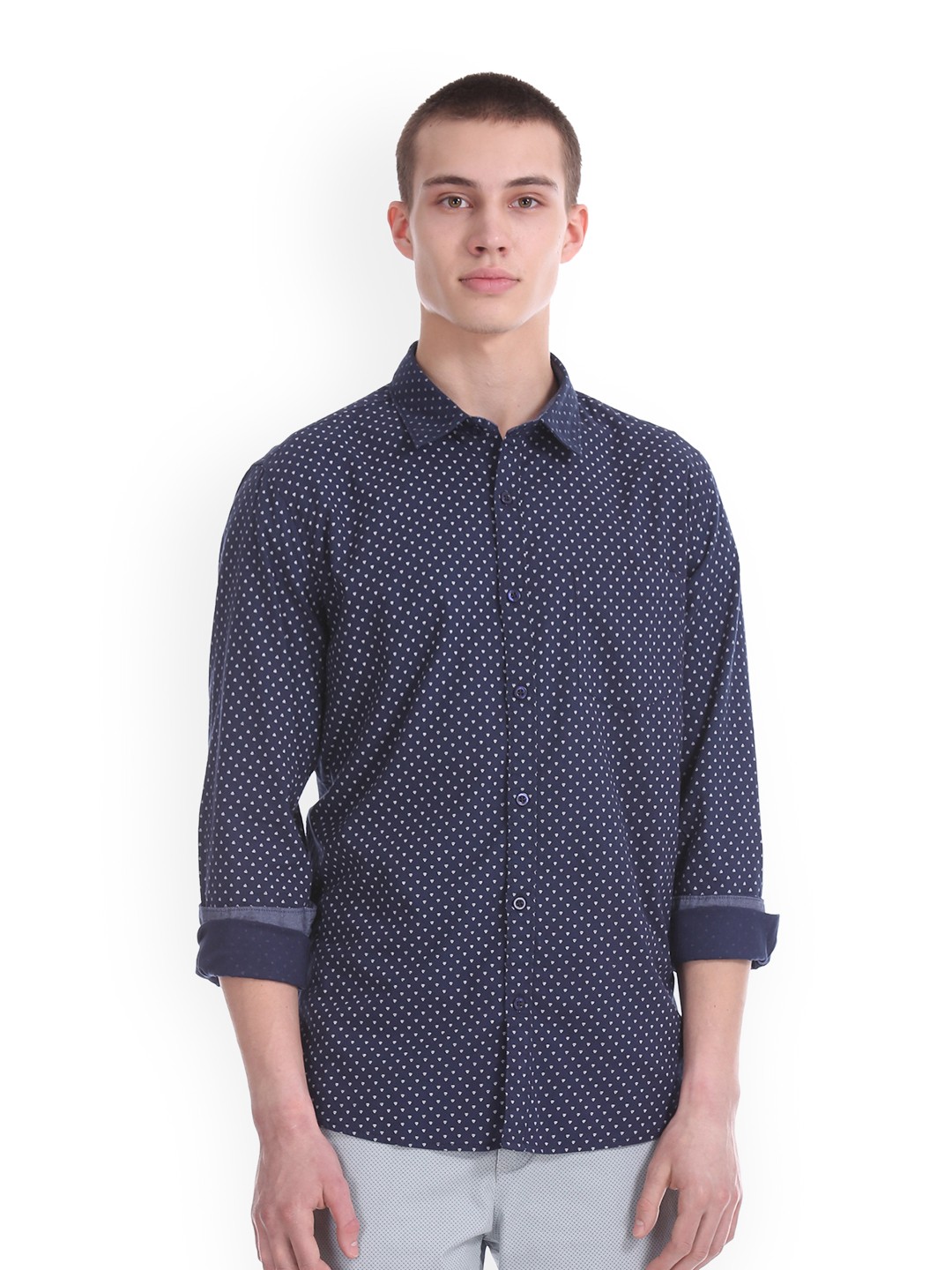 

Ruggers Men Blue Regular Fit Printed Casual Shirt