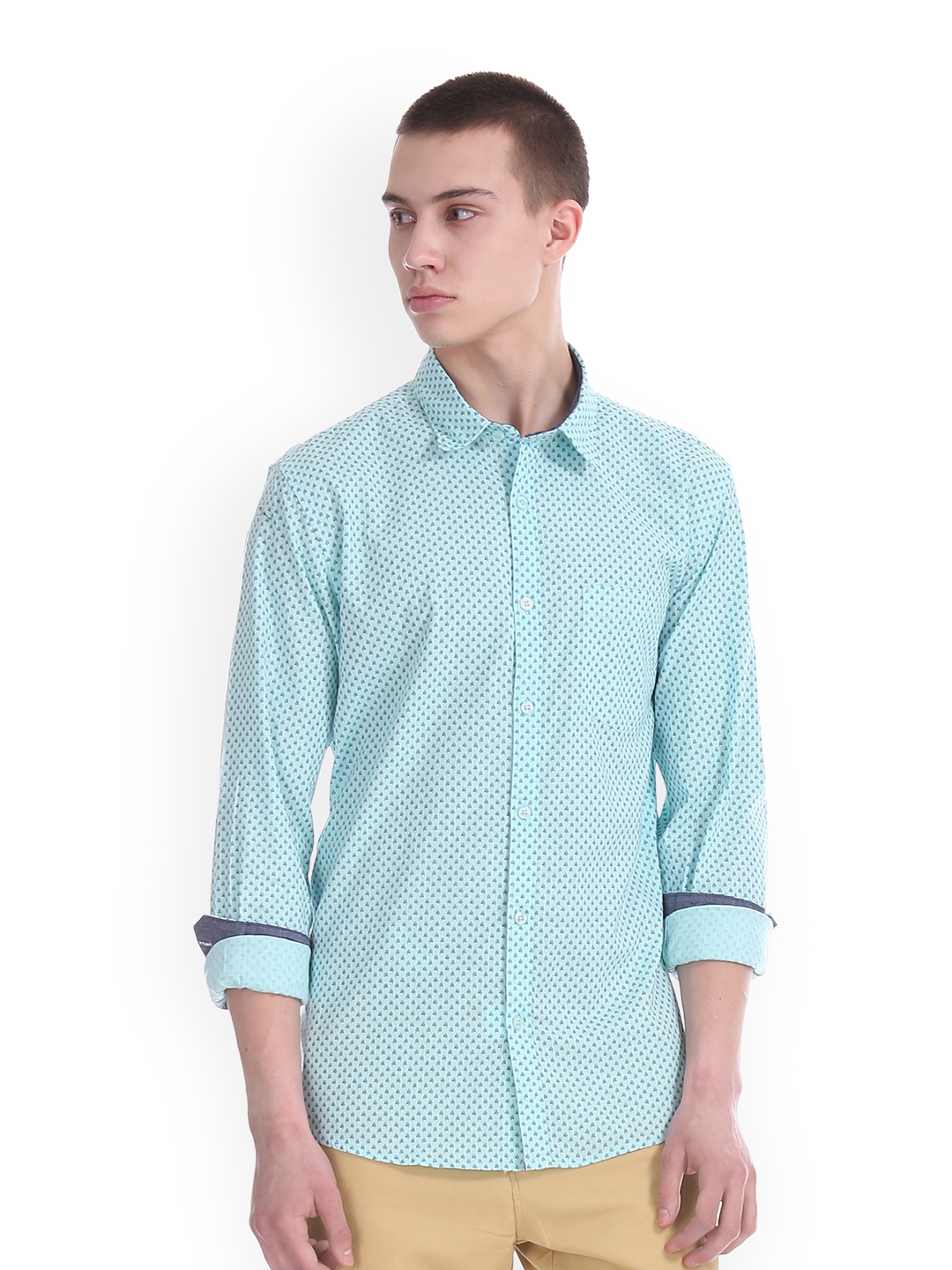 

Ruggers Men Blue Regular Fit Printed Casual Shirt