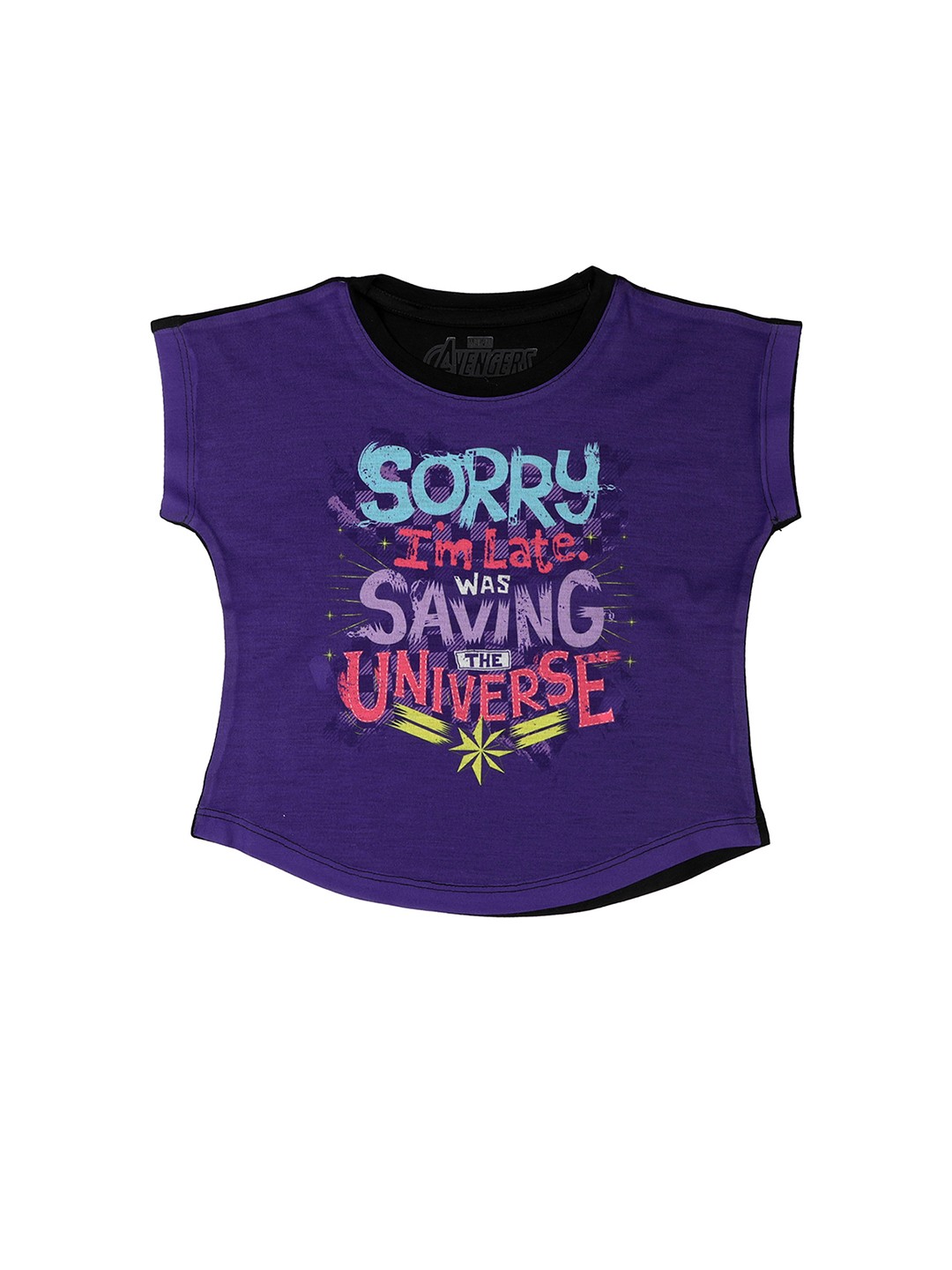 

Marvel by Wear Your Mind Girls Purple Printed Top