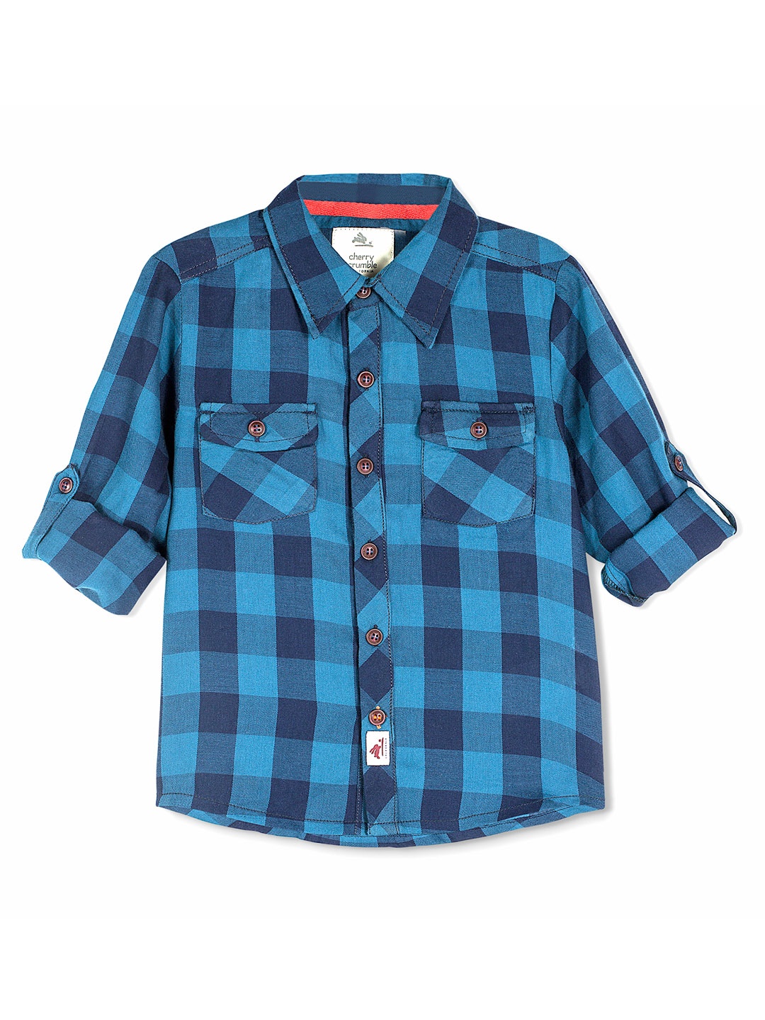 

Cherry Crumble Boys Blue Regular Fit Checked Casual Shirt