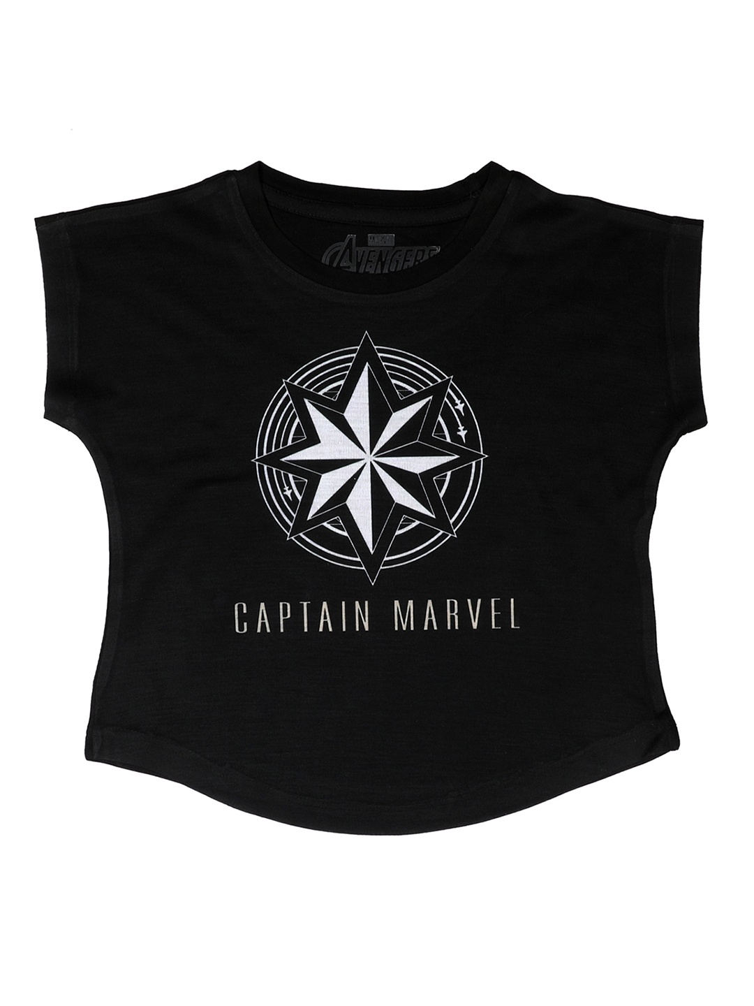 

Marvel by Wear Your Mind Girls Black Printed Captain Marvel Top