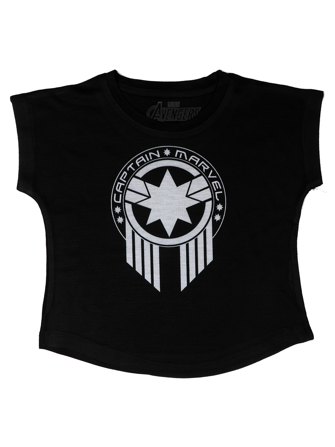 

Marvel by Wear Your Mind Girls Black Printed Captain Marvel Top