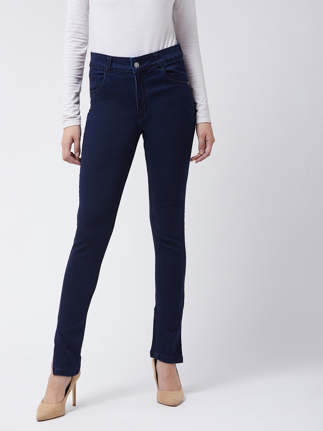 

Miss Chase Women Navy Blue Skinny Fit Mid-Rise Clean Look Jeans