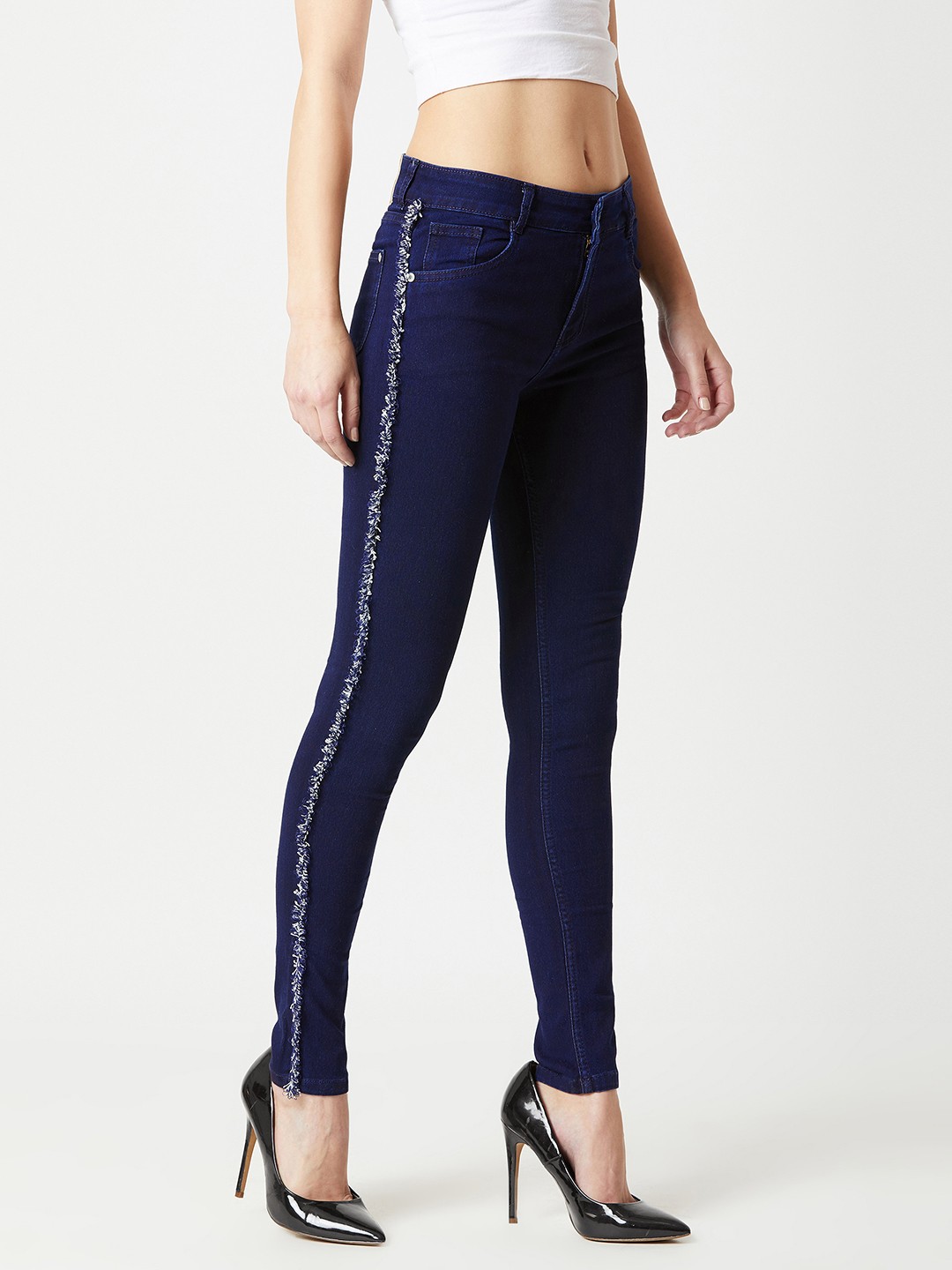 

Miss Chase Women Navy Blue Skinny Fit Mid-Rise Clean Look Jeans