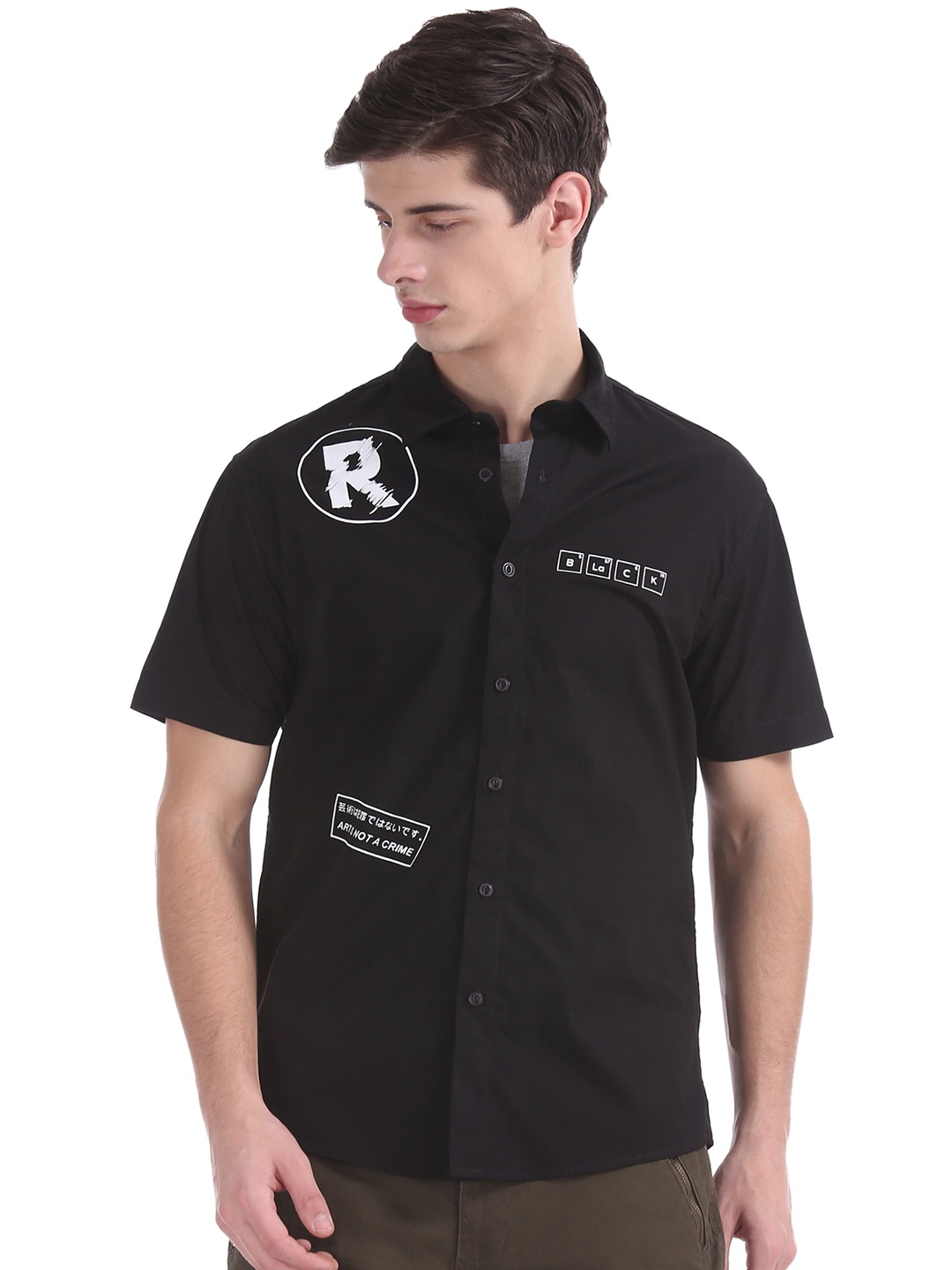

Colt Men Black Regular Fit Printed Casual Shirt