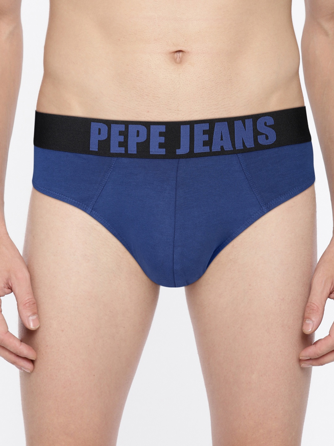 

Pepe Jeans Men Blue Solid Basic Briefs 8904311302360