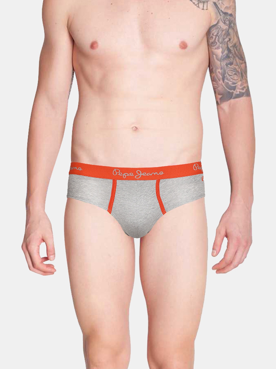 

Pepe Jeans Men Grey Solid Briefs 8904311300724