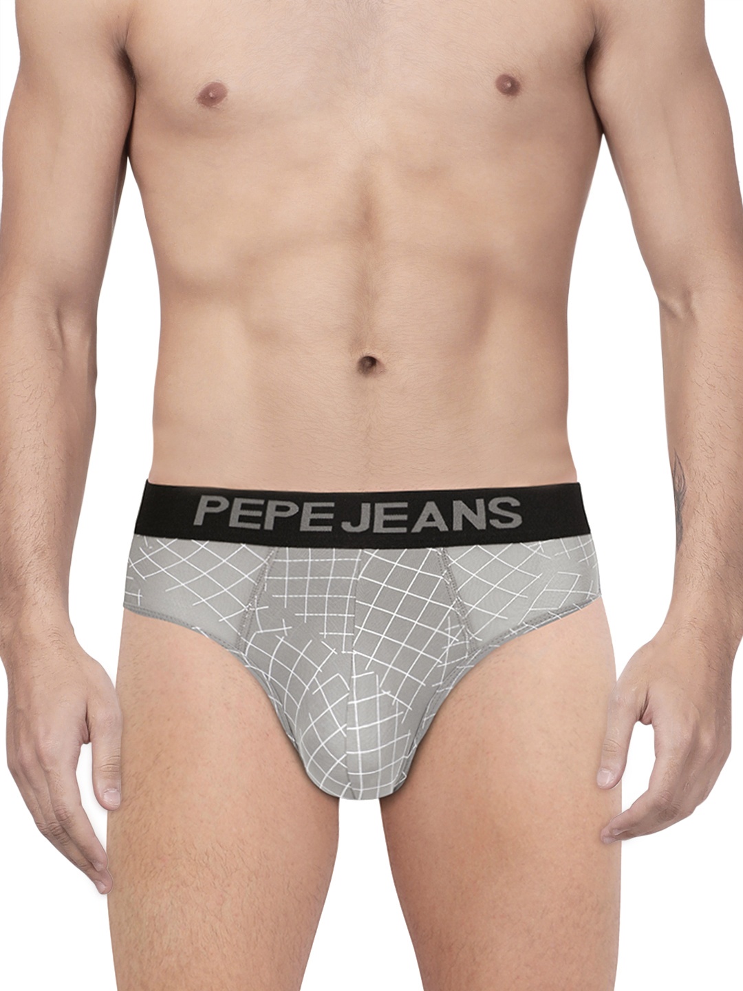 

Pepe Jeans Men Grey Printed Sport Briefs 8904311305408