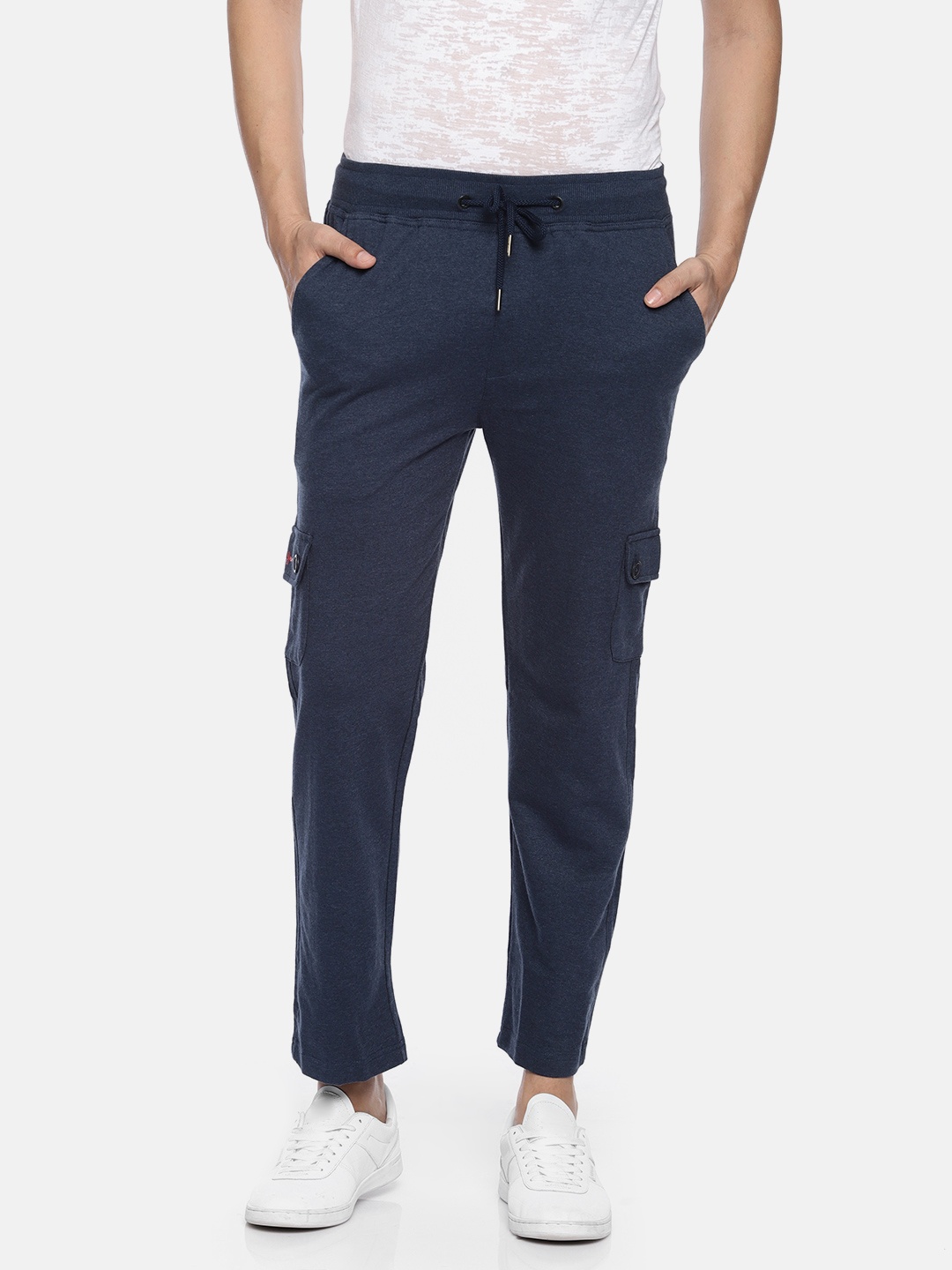 

Pepe Jeans Men Navy Blue Regular Fit Solid Athleisure Track Pants