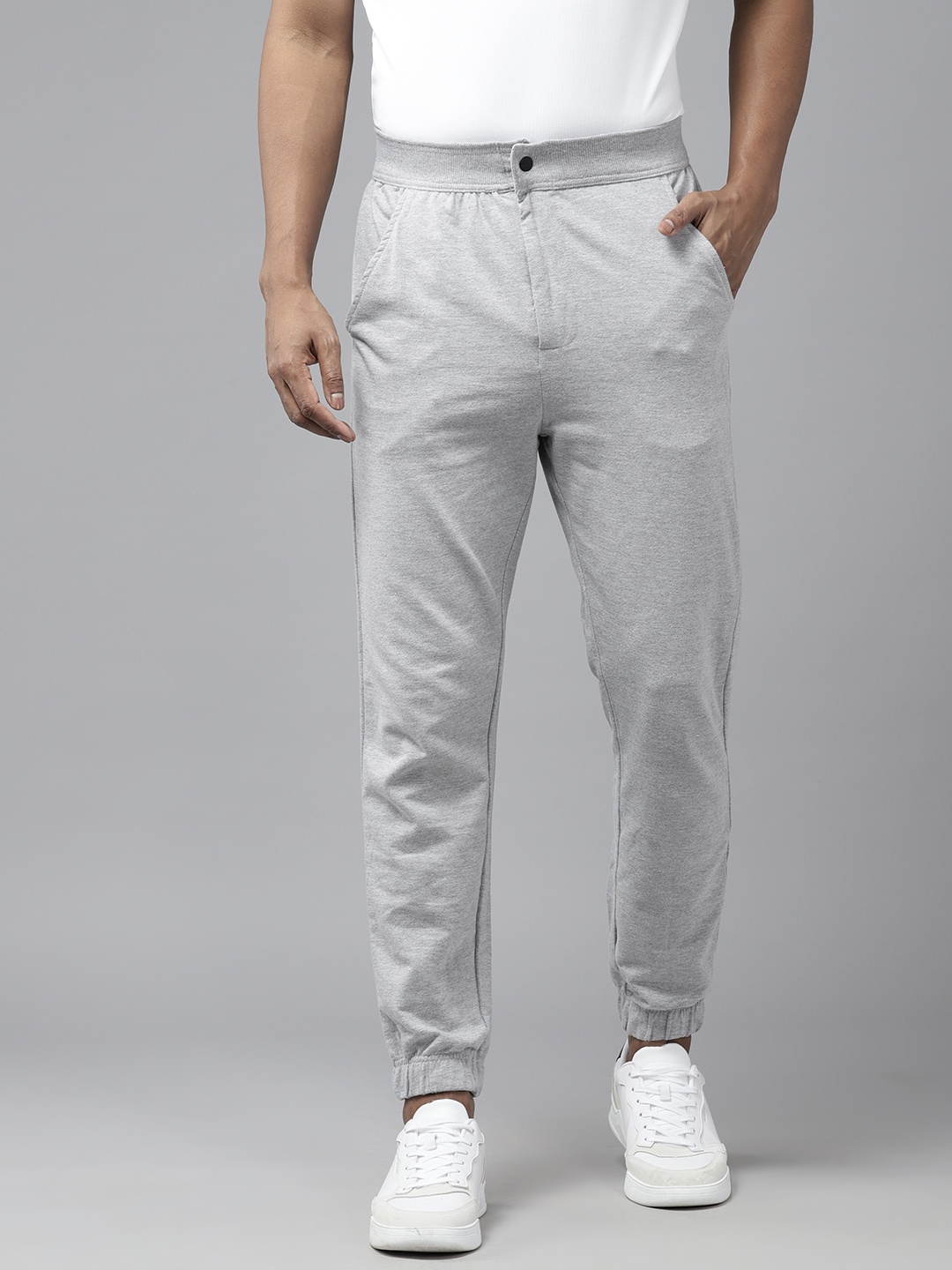 

Pepe Jeans Men Pure Cotton Joggers, Grey melange