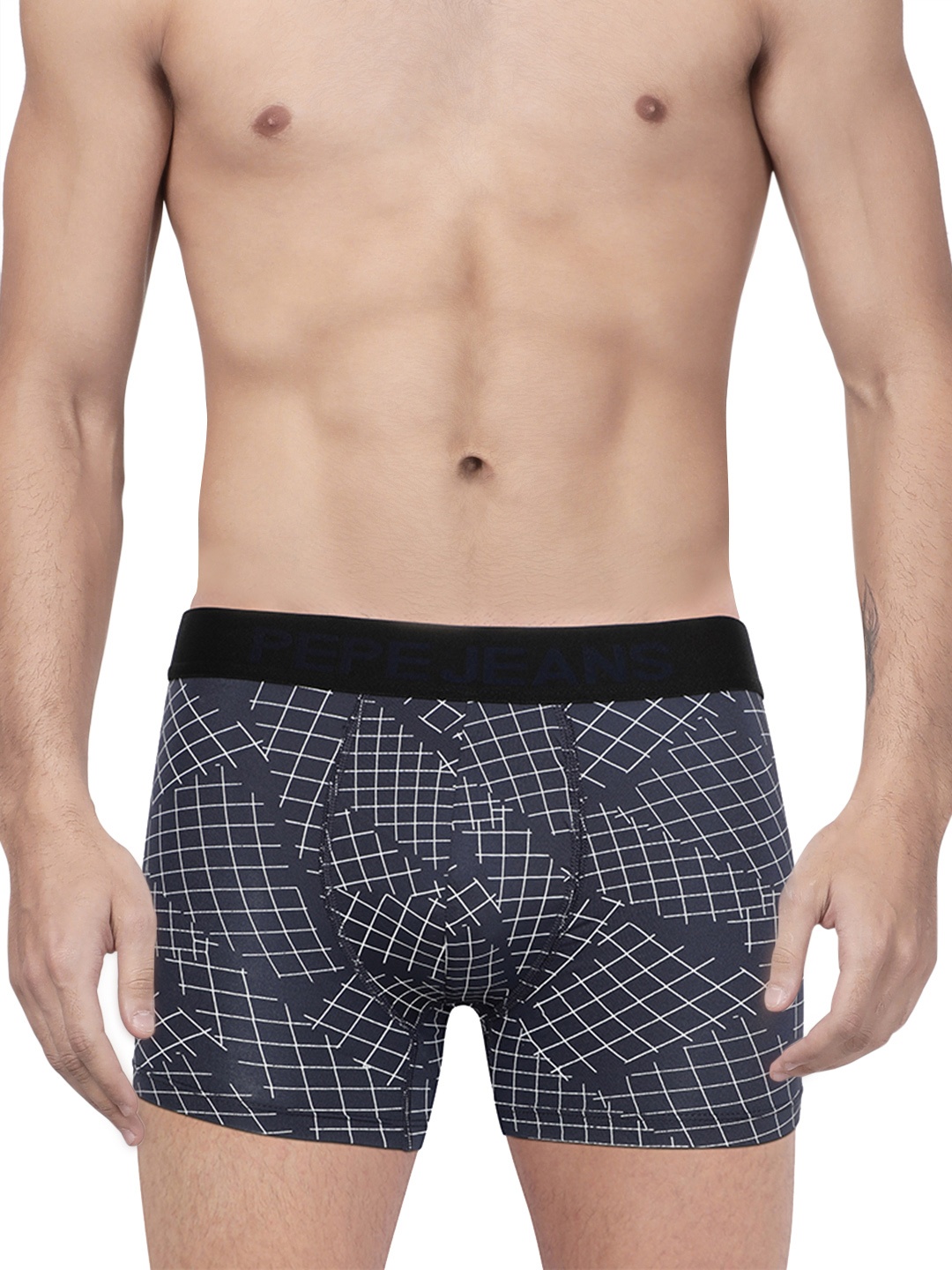 

Pepe Jeans Men Navy Blue & White Printed Trunks 8904311305842