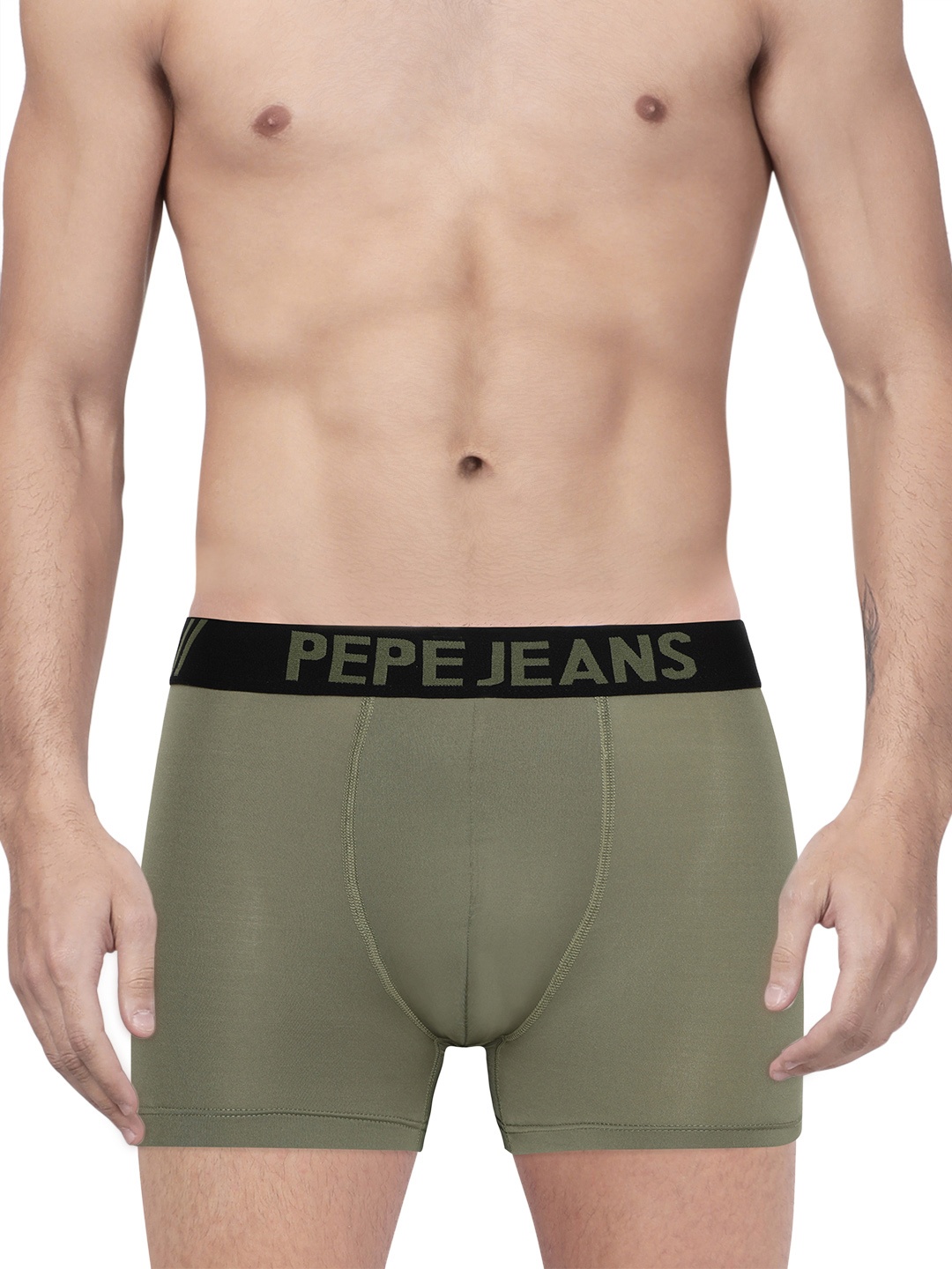 

Pepe Jeans Men Olive Green Solid Trunks 8904311305682