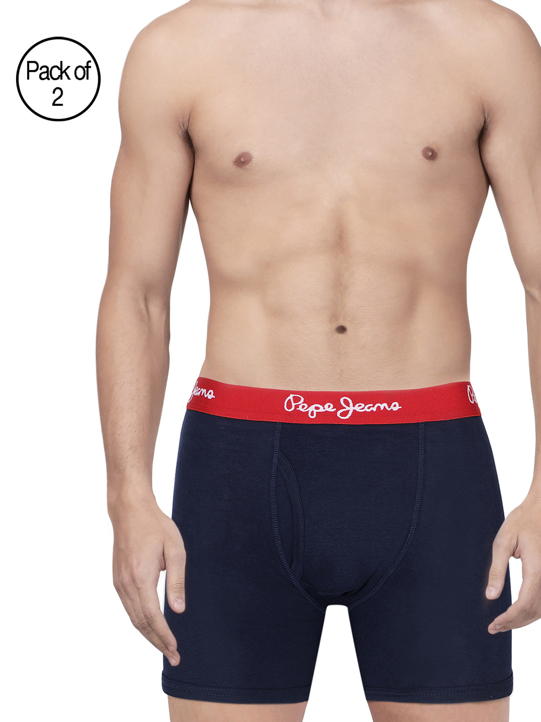 

Pepe Jeans Men Pack of 2 Navy Blue Solid Trunks 8904311301349