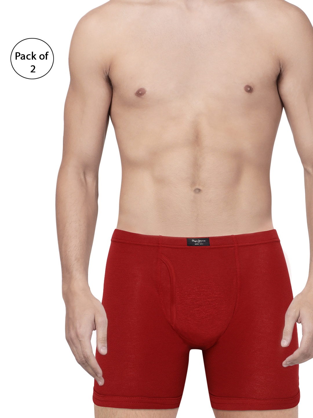 

Pepe Jeans Men Pack of 2 Red Solid Trunks 8904311301141