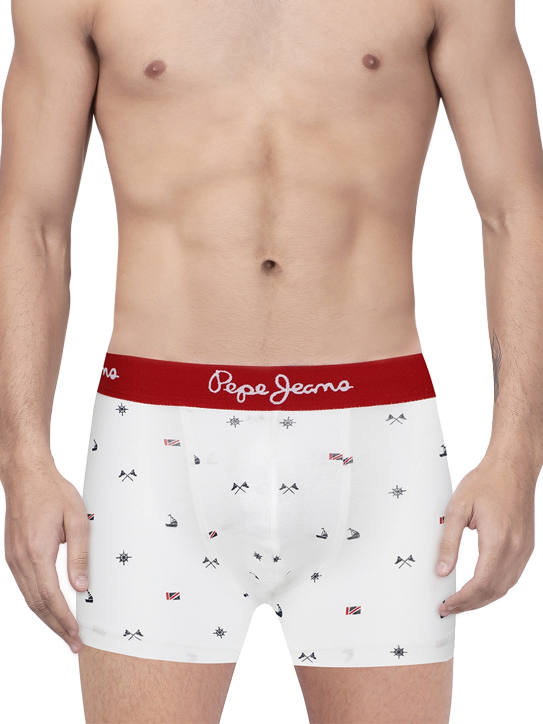 

Pepe Jeans Men White Printed Trunks 8904311301974