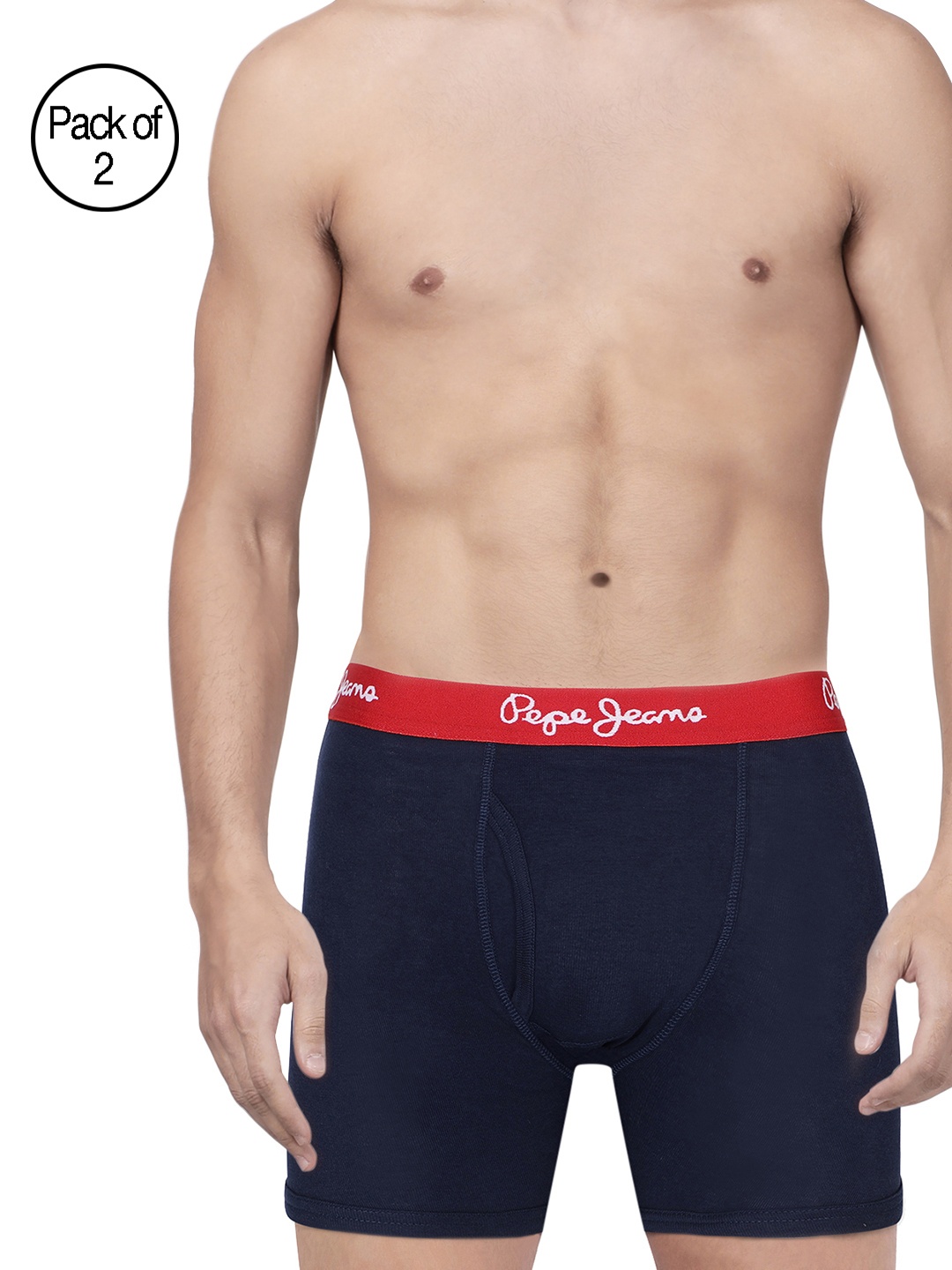 

Pepe Jeans Men Pack of 2 Navy Blue Solid Trunks 8904311301325